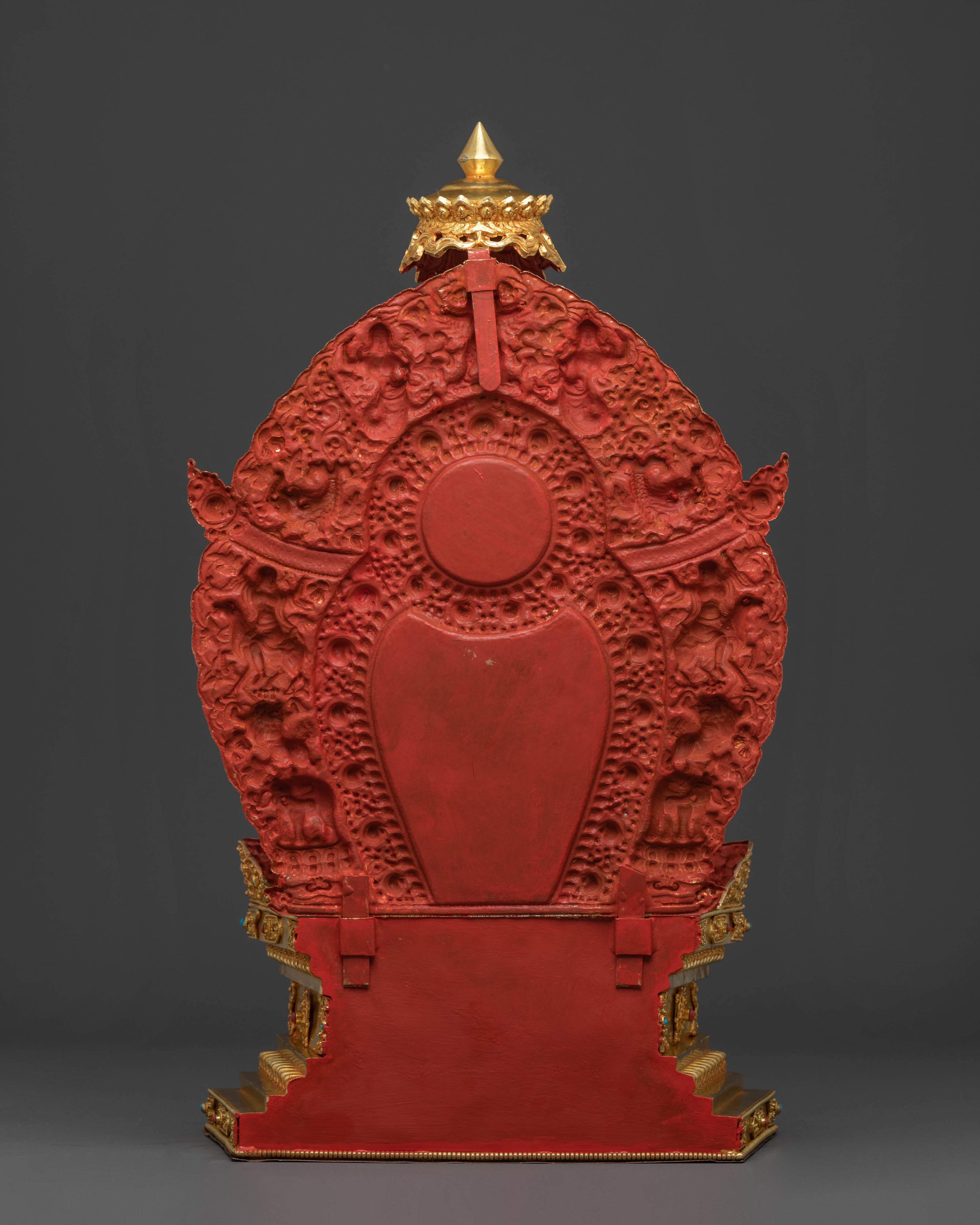 Majestic 24K Gold Gilded Sculpture of Dzambhala on Throne