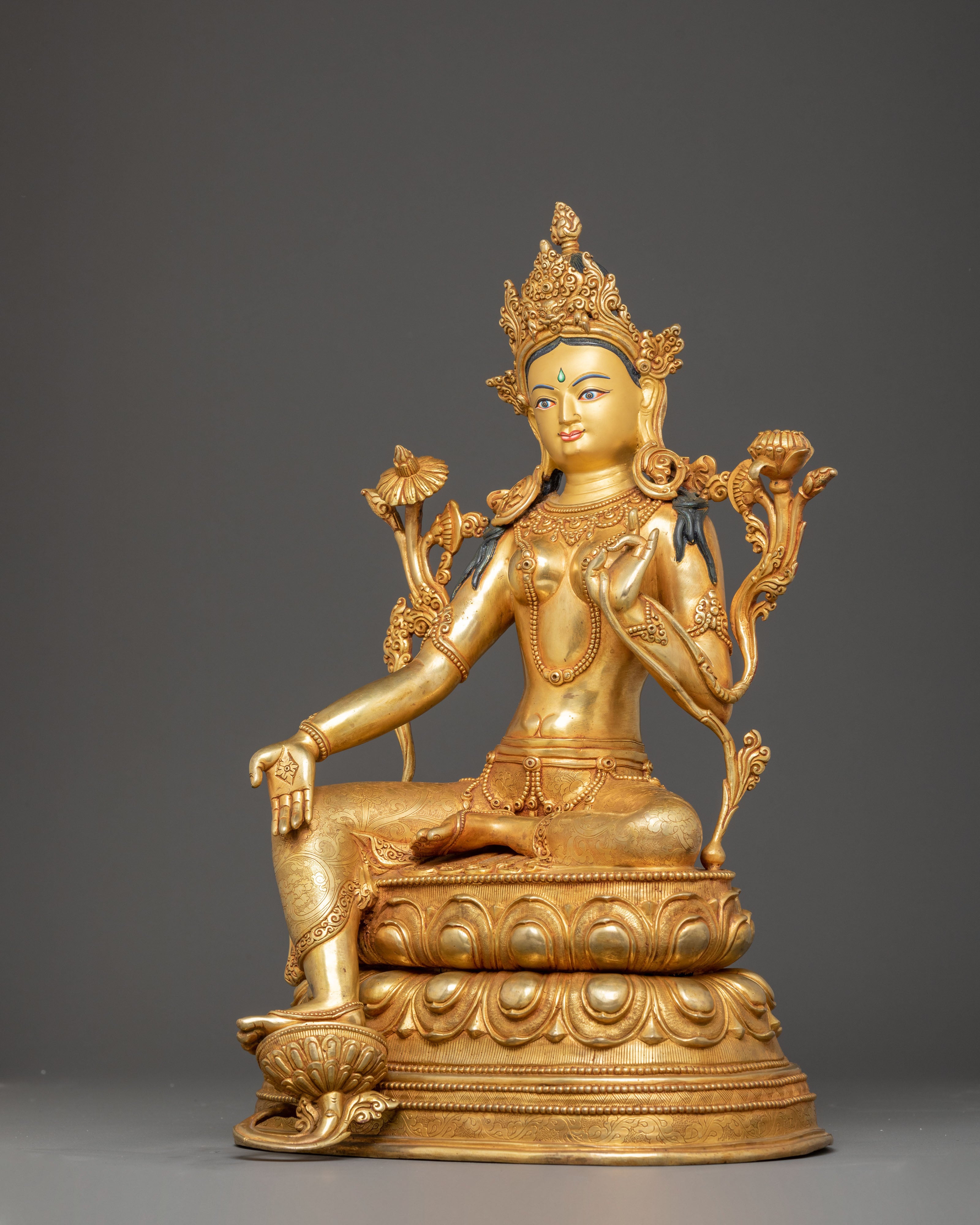Handcrafted Statue of Mother Green Tara | Swift Protector