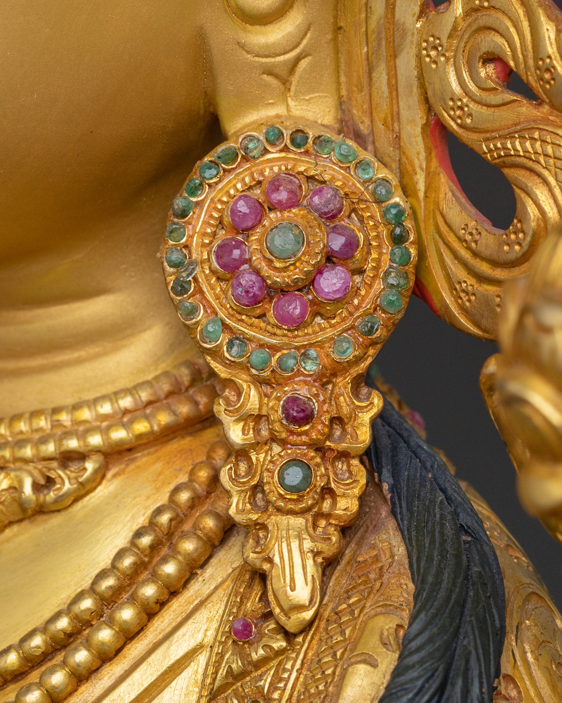 Green Tara: Handcrafted 24K Gold Gilded Statue