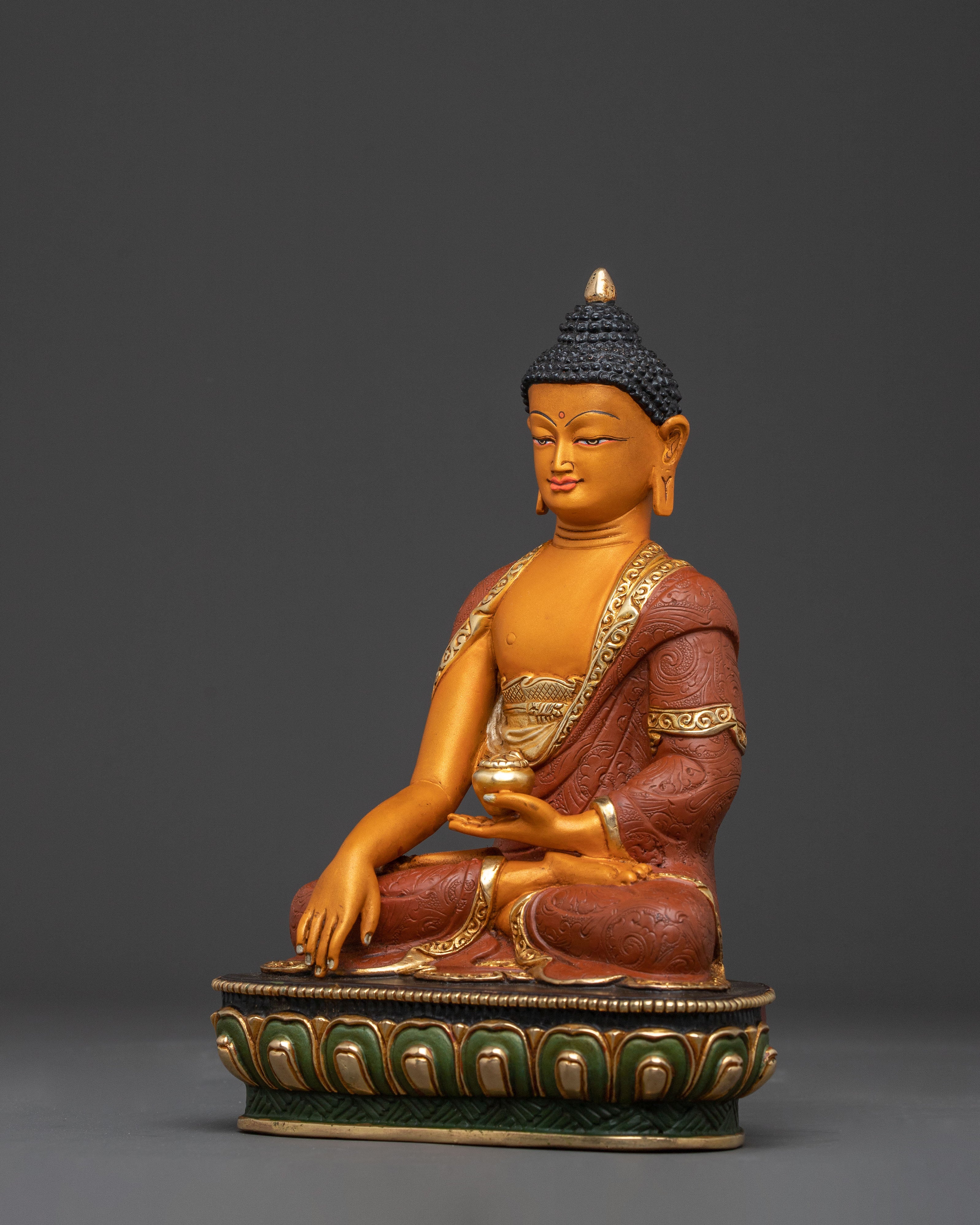 Copper Statue of Shakyamuni Buddha - Gilded Serenity