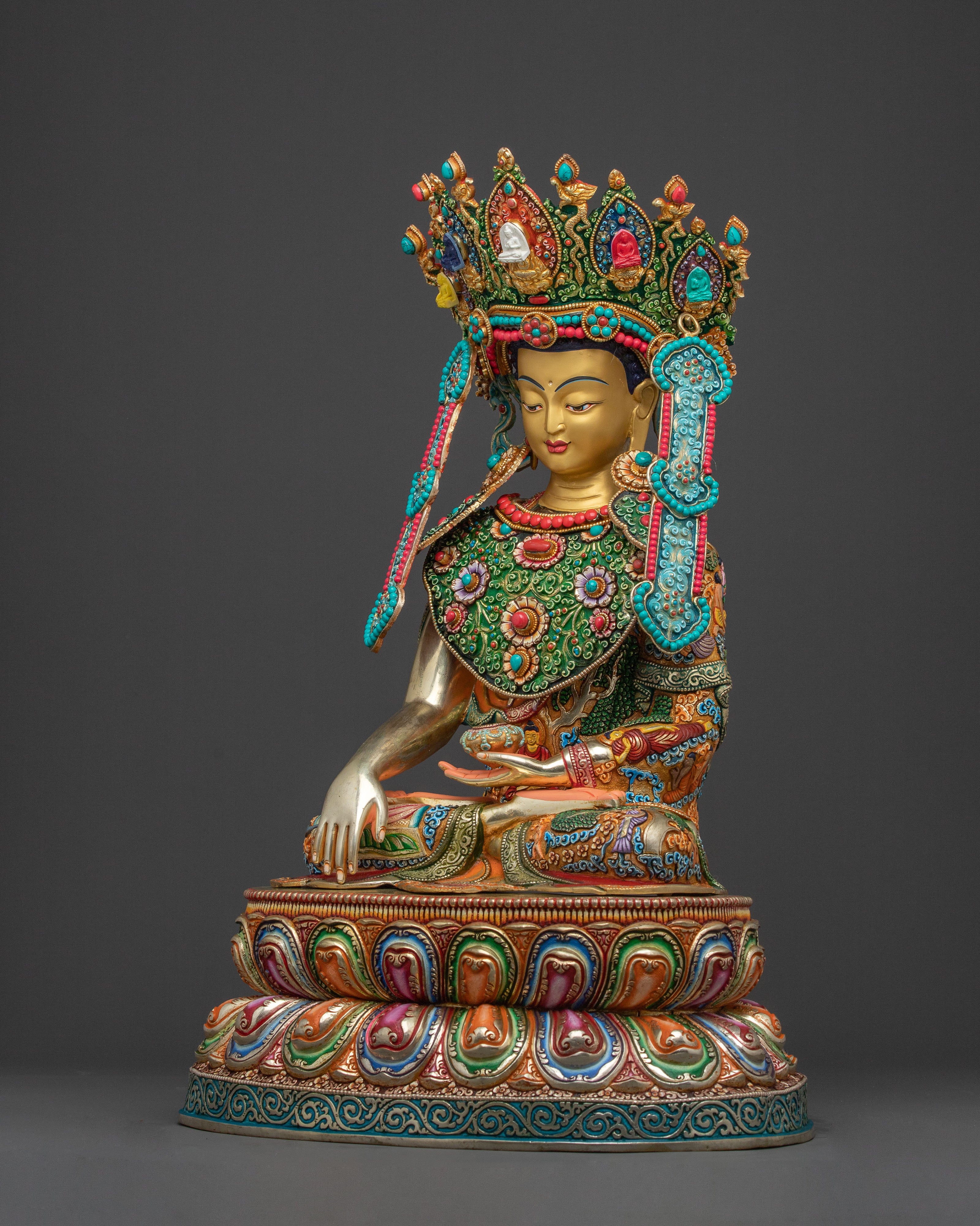 Crown Shakyamuni Buddha Enlightenment Statue