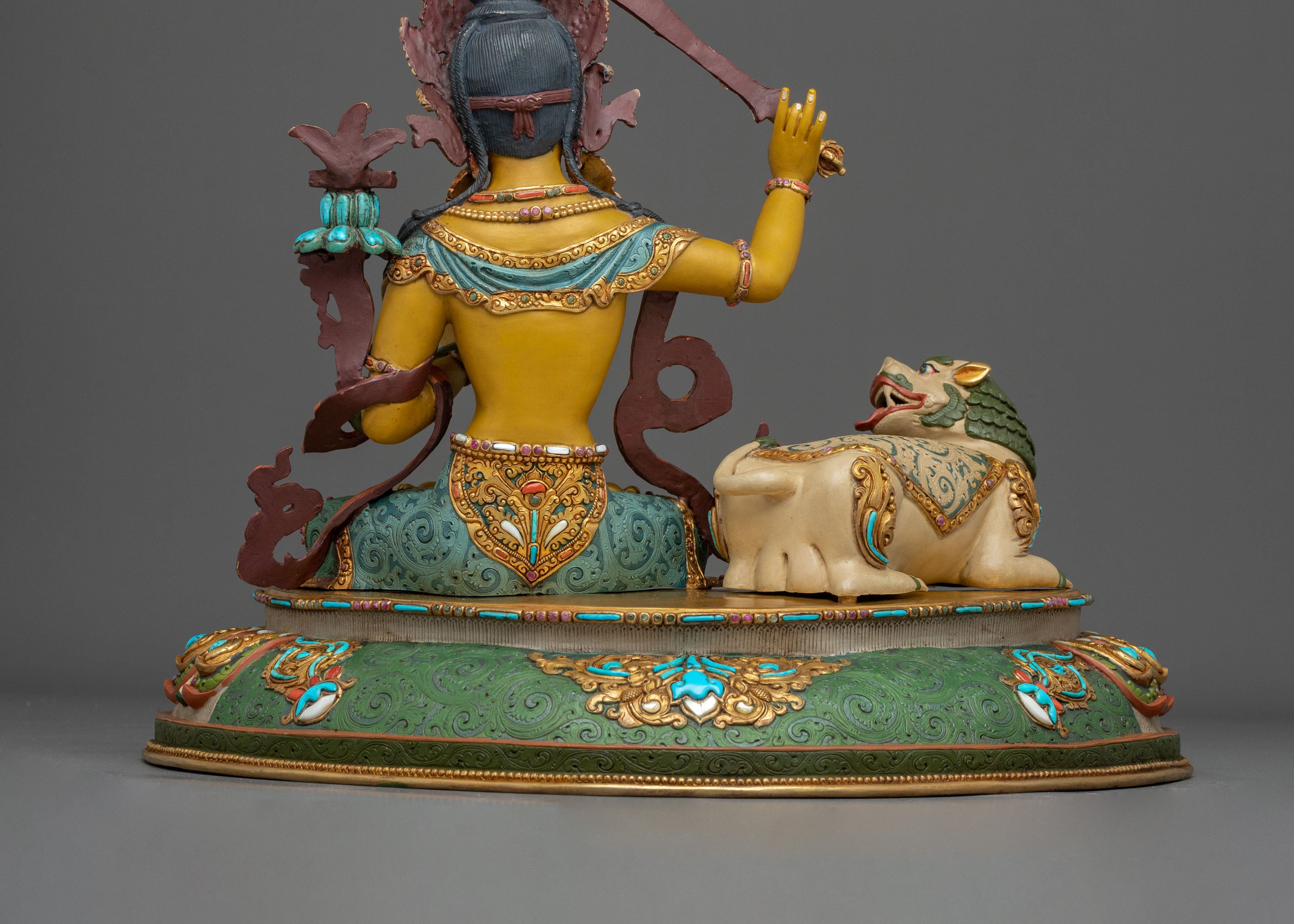 Simhanada Manjushri Buddhist Statue: Lion’s Roar of Wisdom