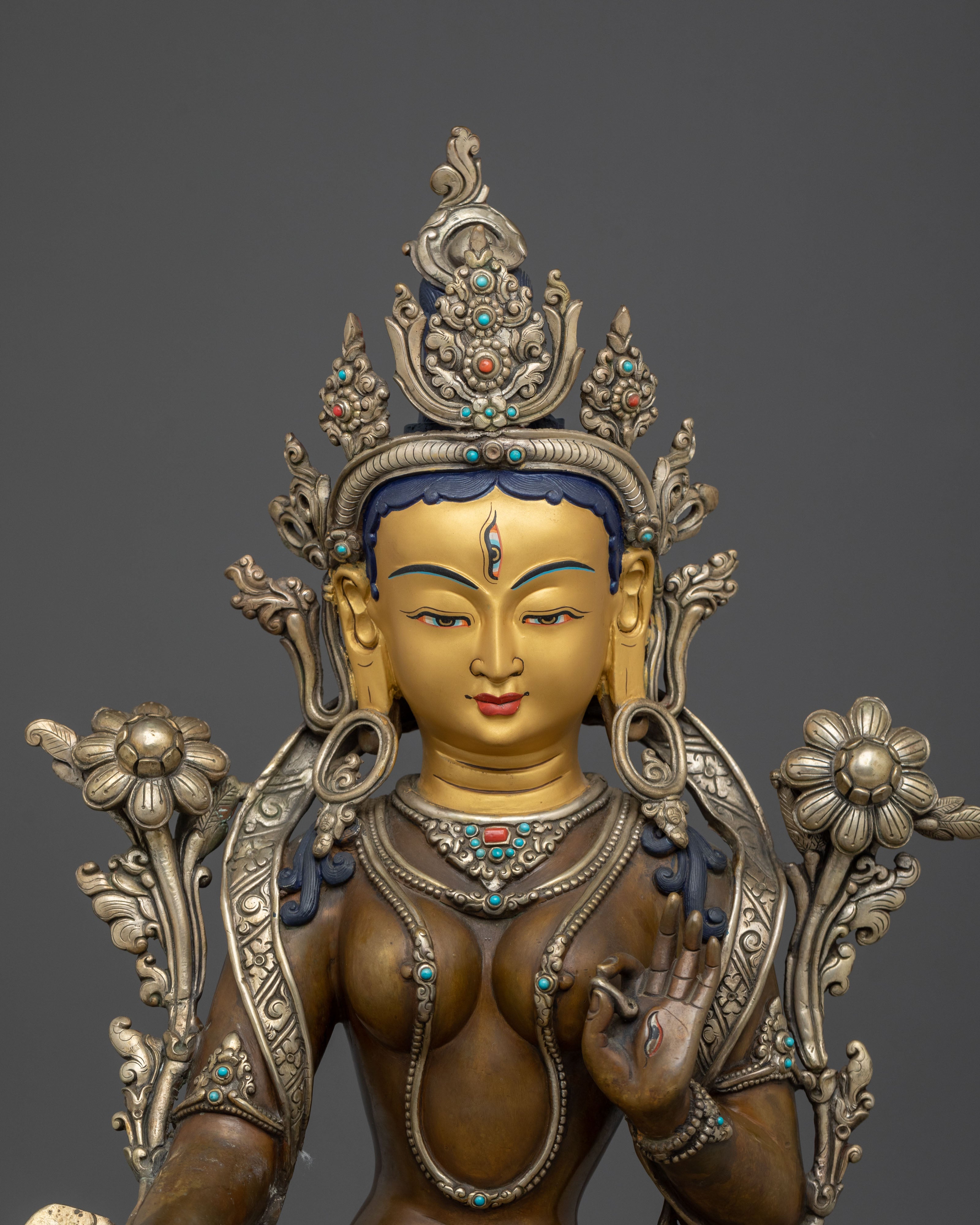 White Tara Statue | Tibetan Buddhist Serenity