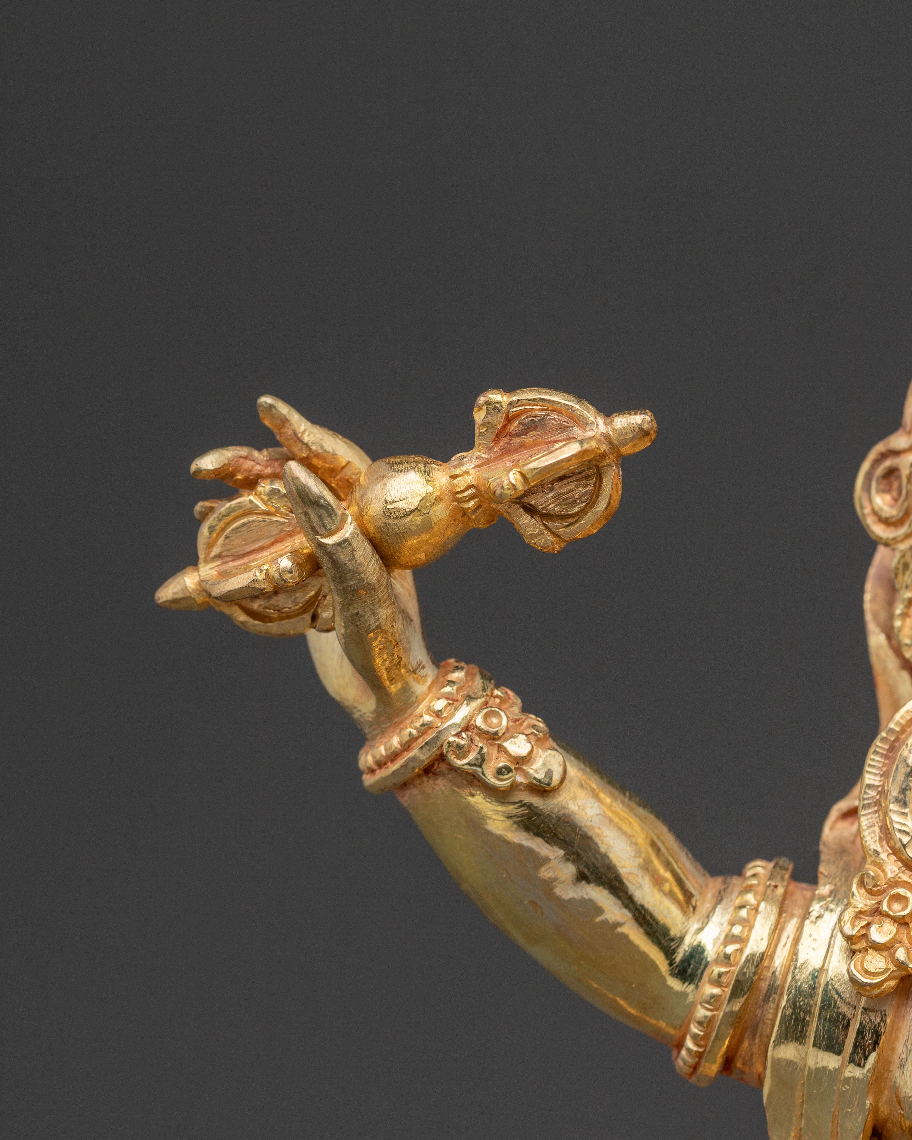 Vajrapani Bodhisattva Strength Statue - Gilded Copper Art