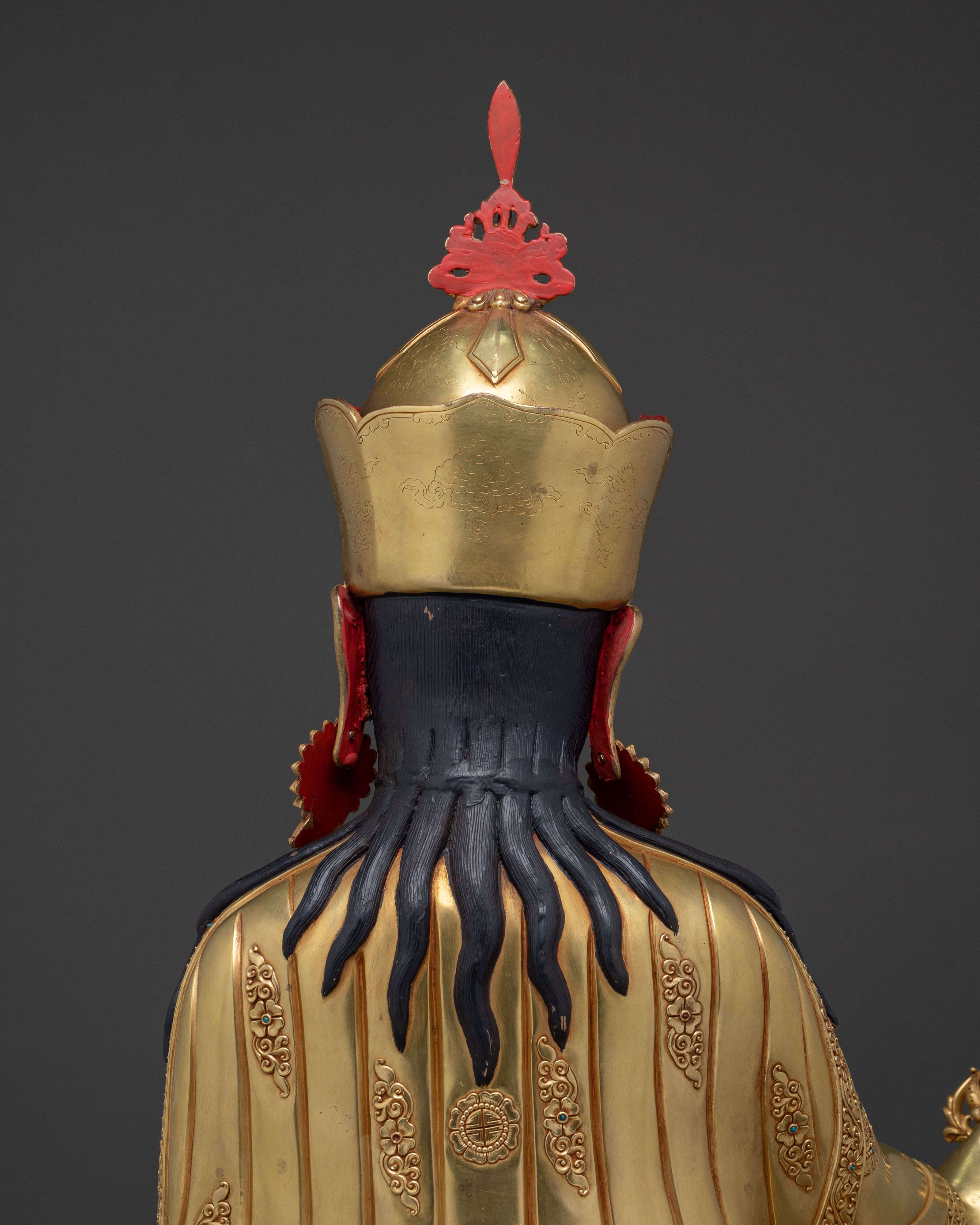 Guru Rinpoche Sacred Lotus Statue | 24K Gold Gilded