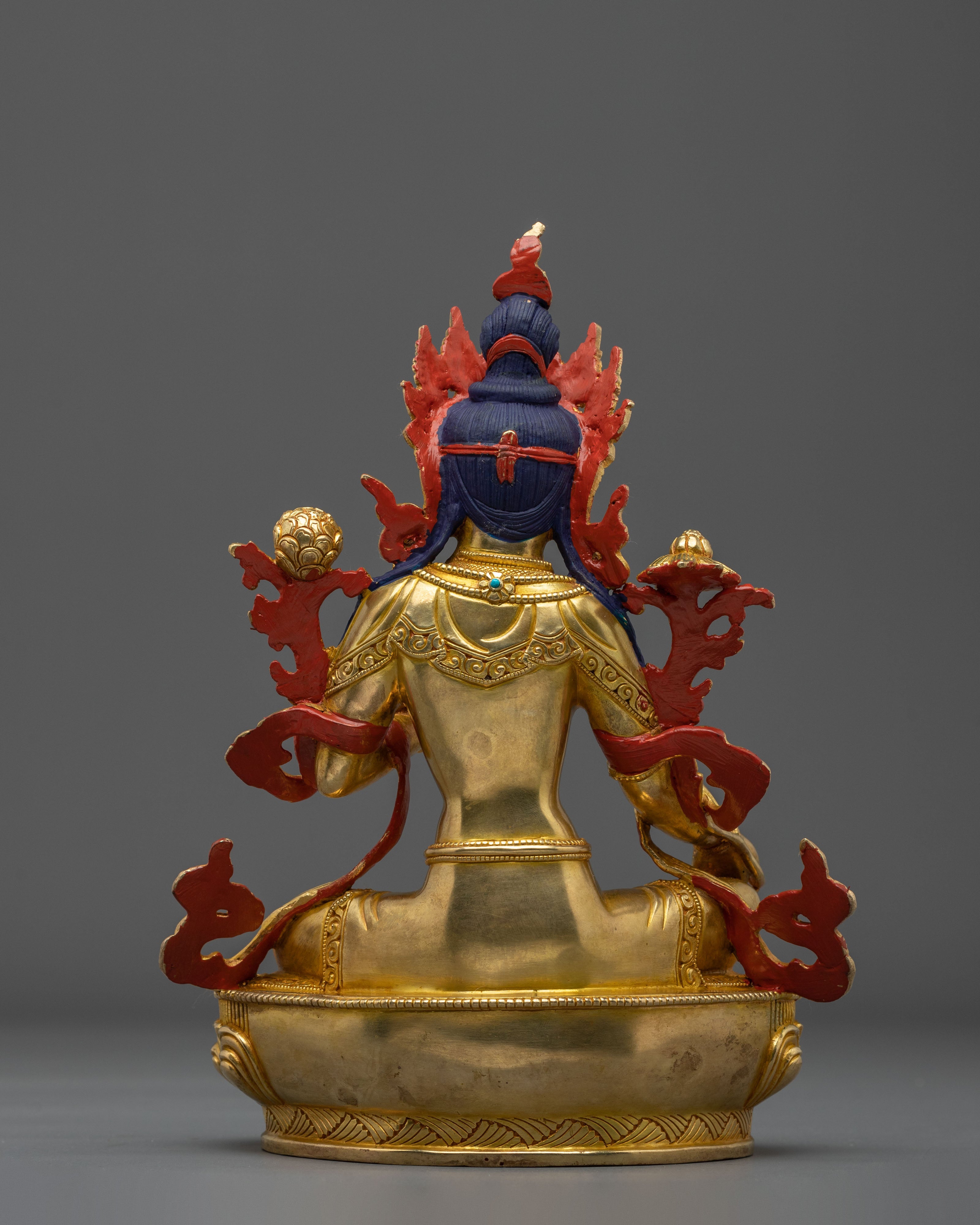Green Tara Statue: 24K Gold Gilded