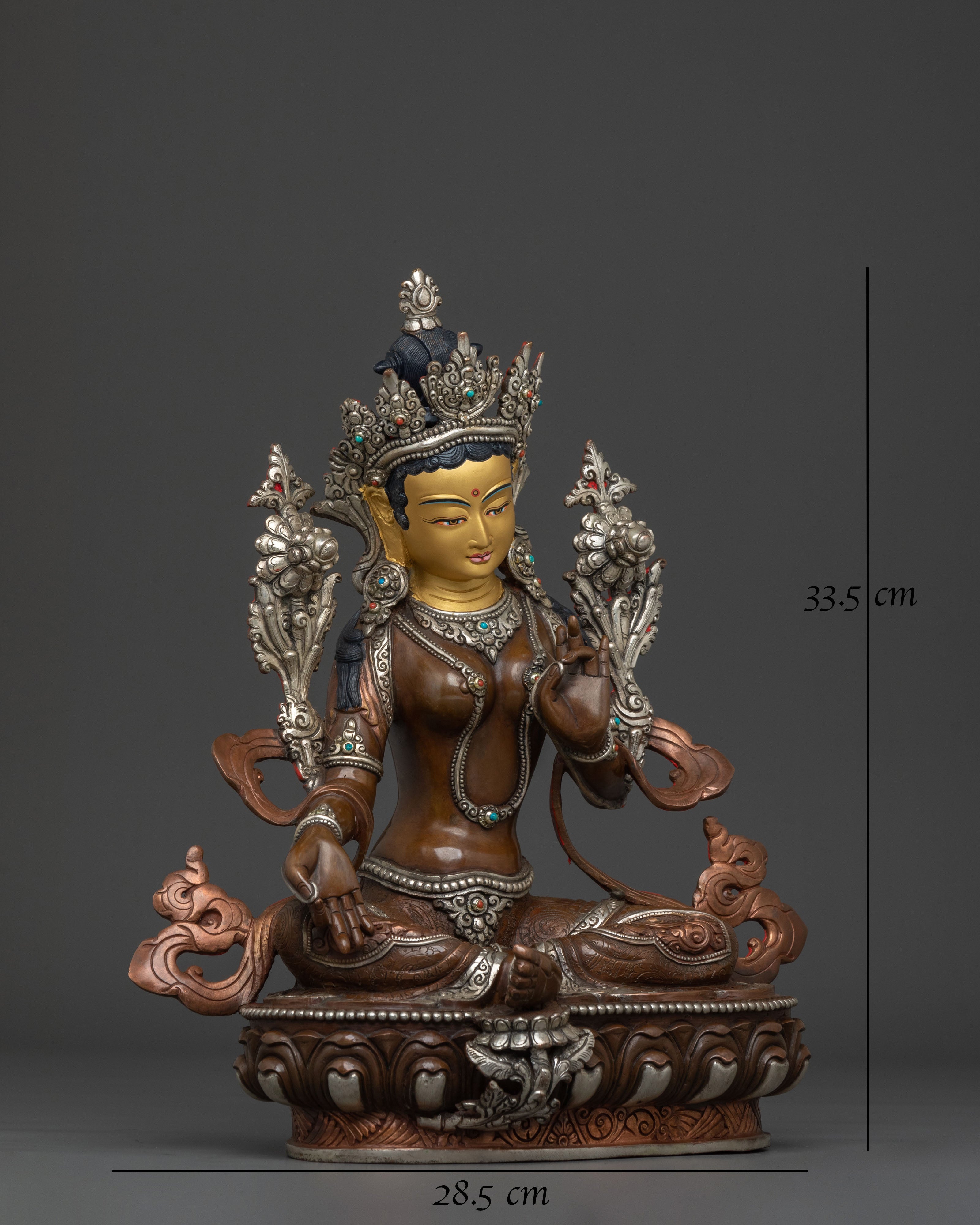 Green Tara Statue | Tibetan Guardian Figurine