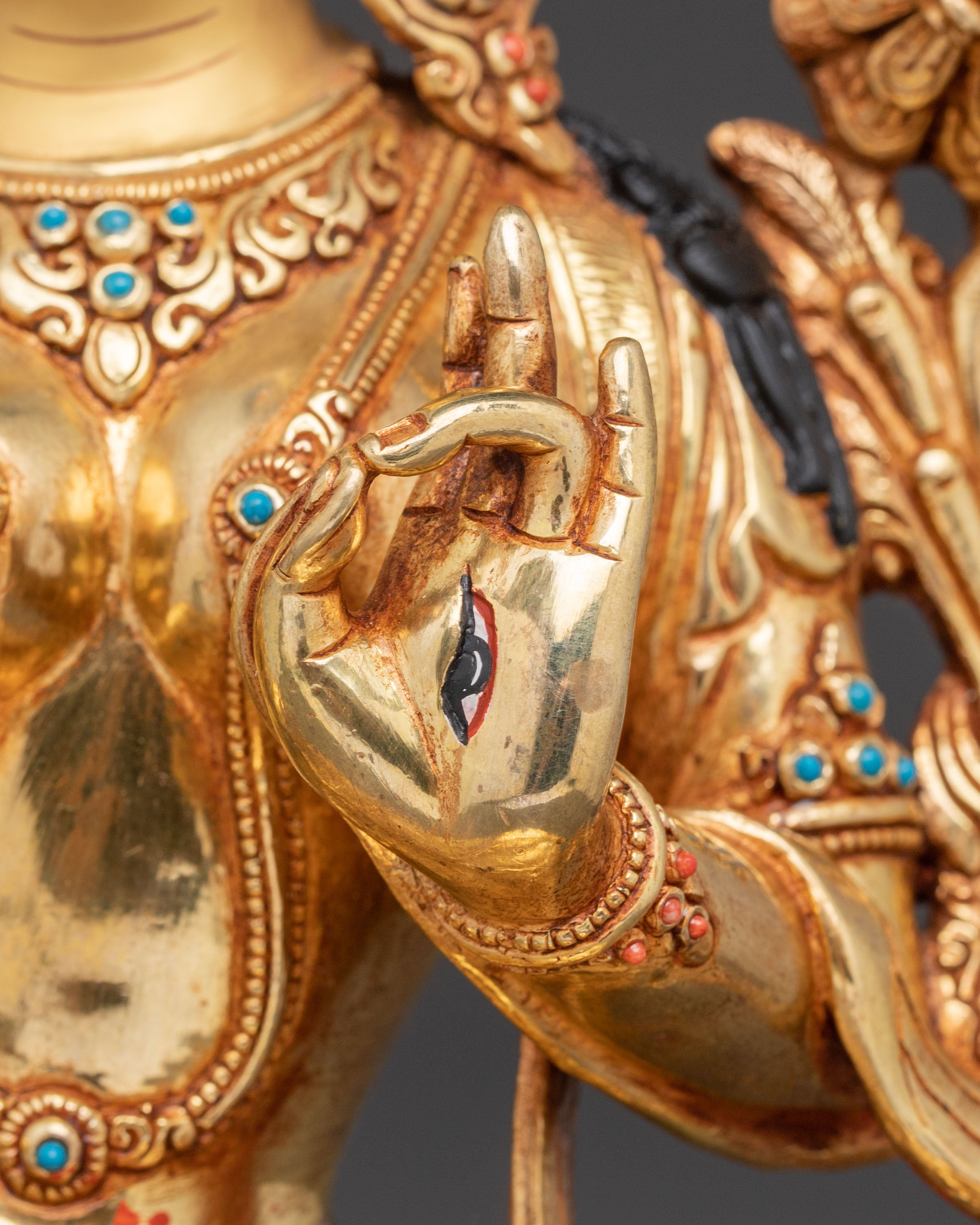 Handcrafted Figurine of White Tara Healing Goddess