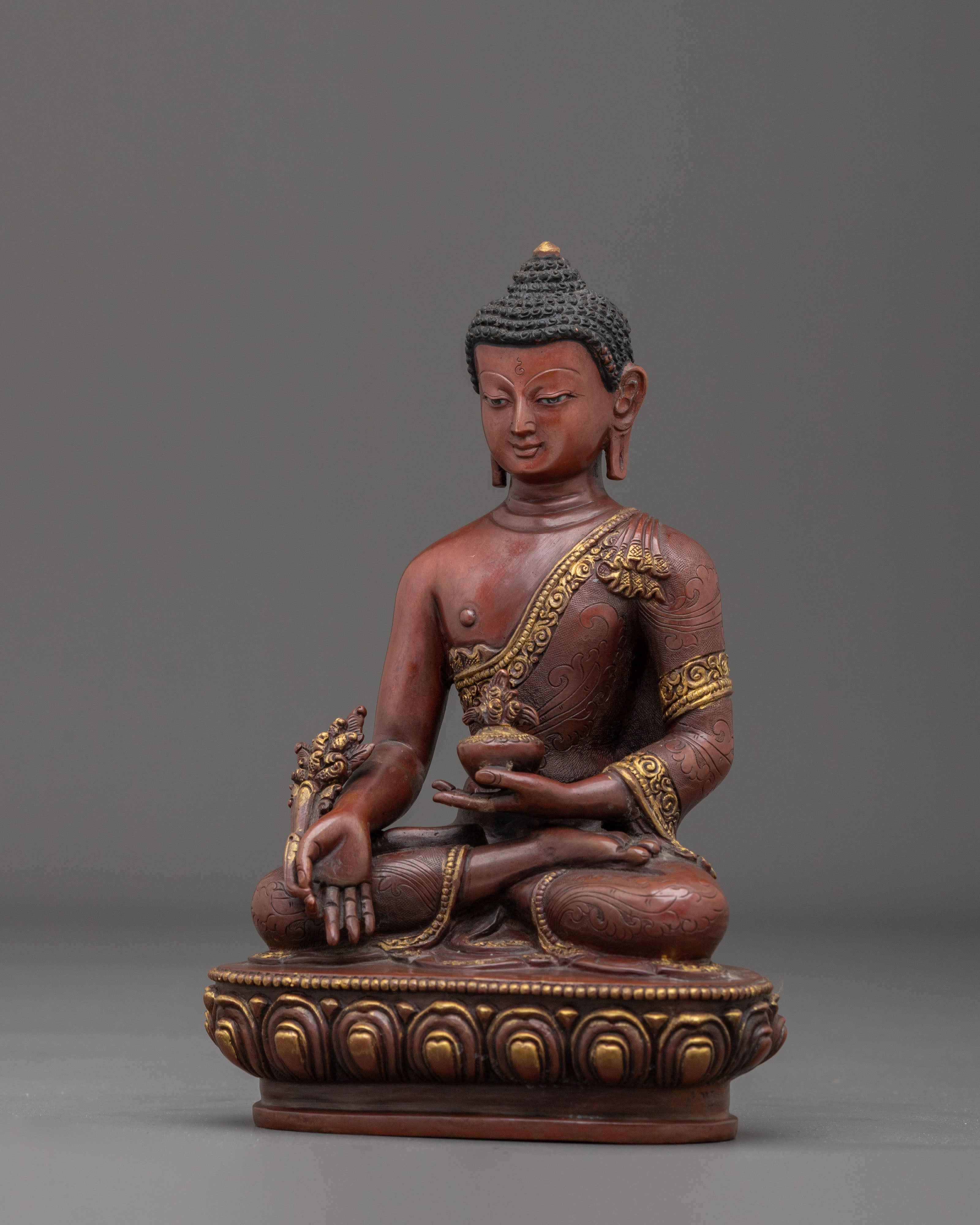 Medicine Buddha Statue | Oxidized Copper Figurine