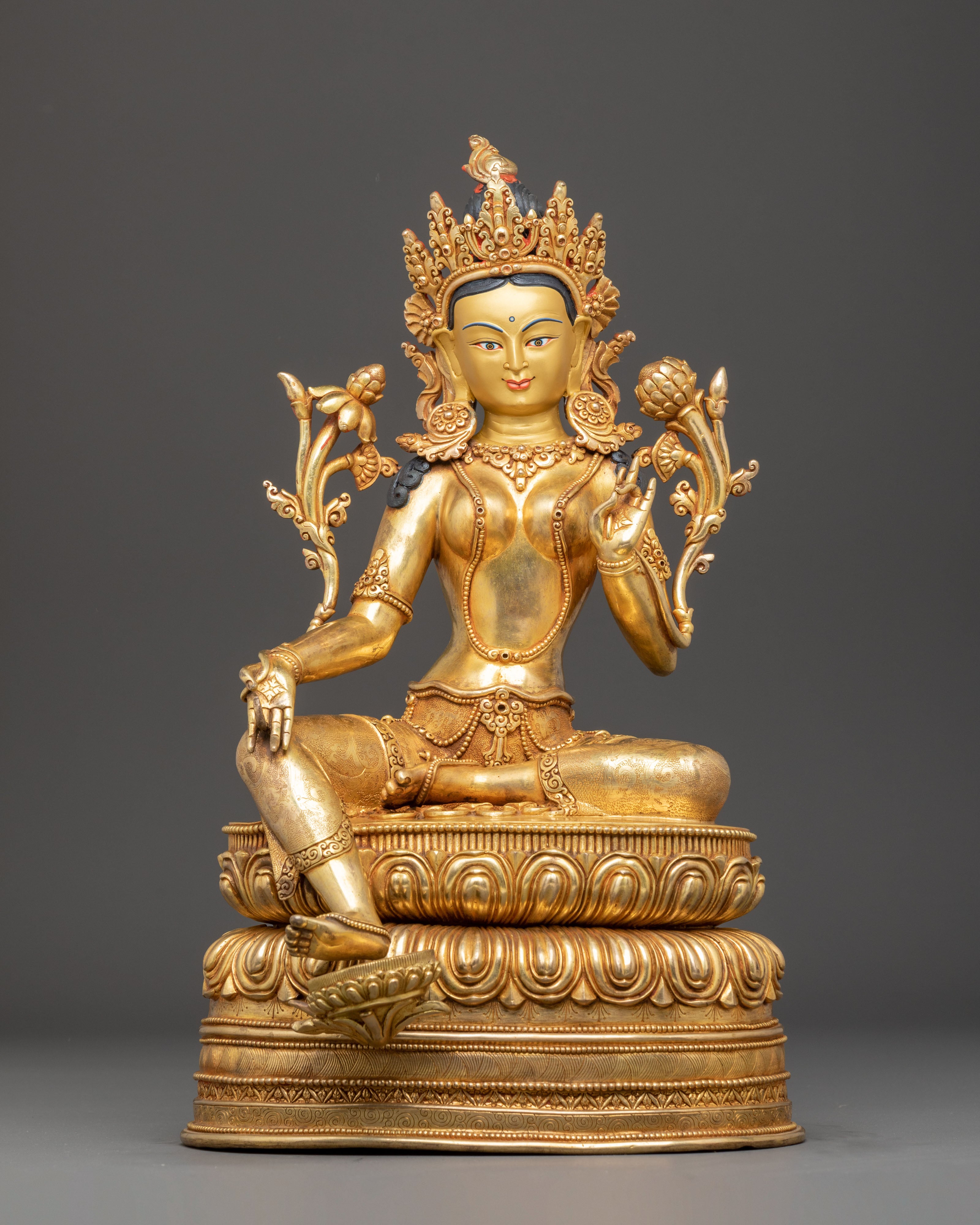 Handmade Golden Statue of Mother Shyama Tara 