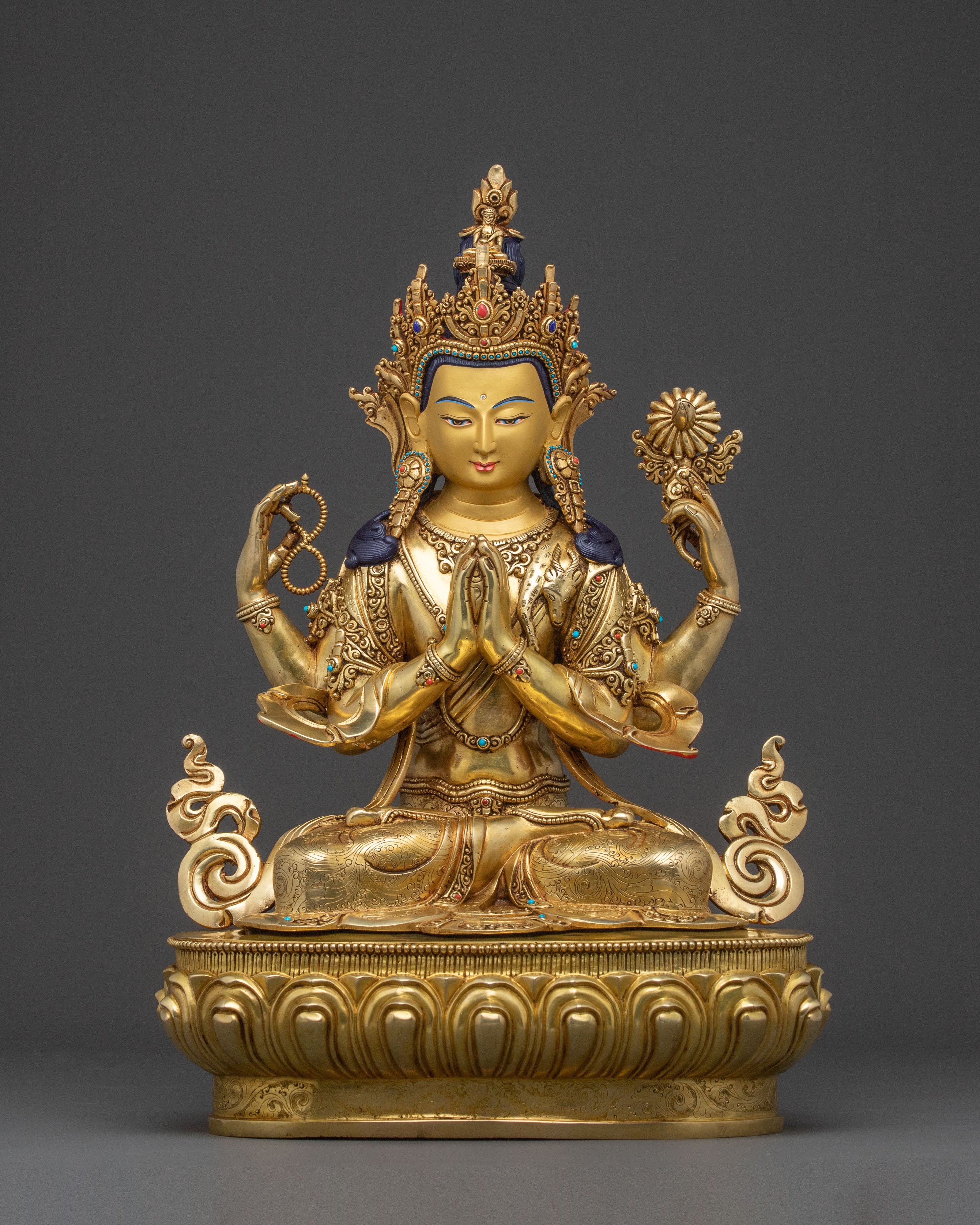 Handcrafted Statue of Avalokiteshvara: Guardian of Compassion