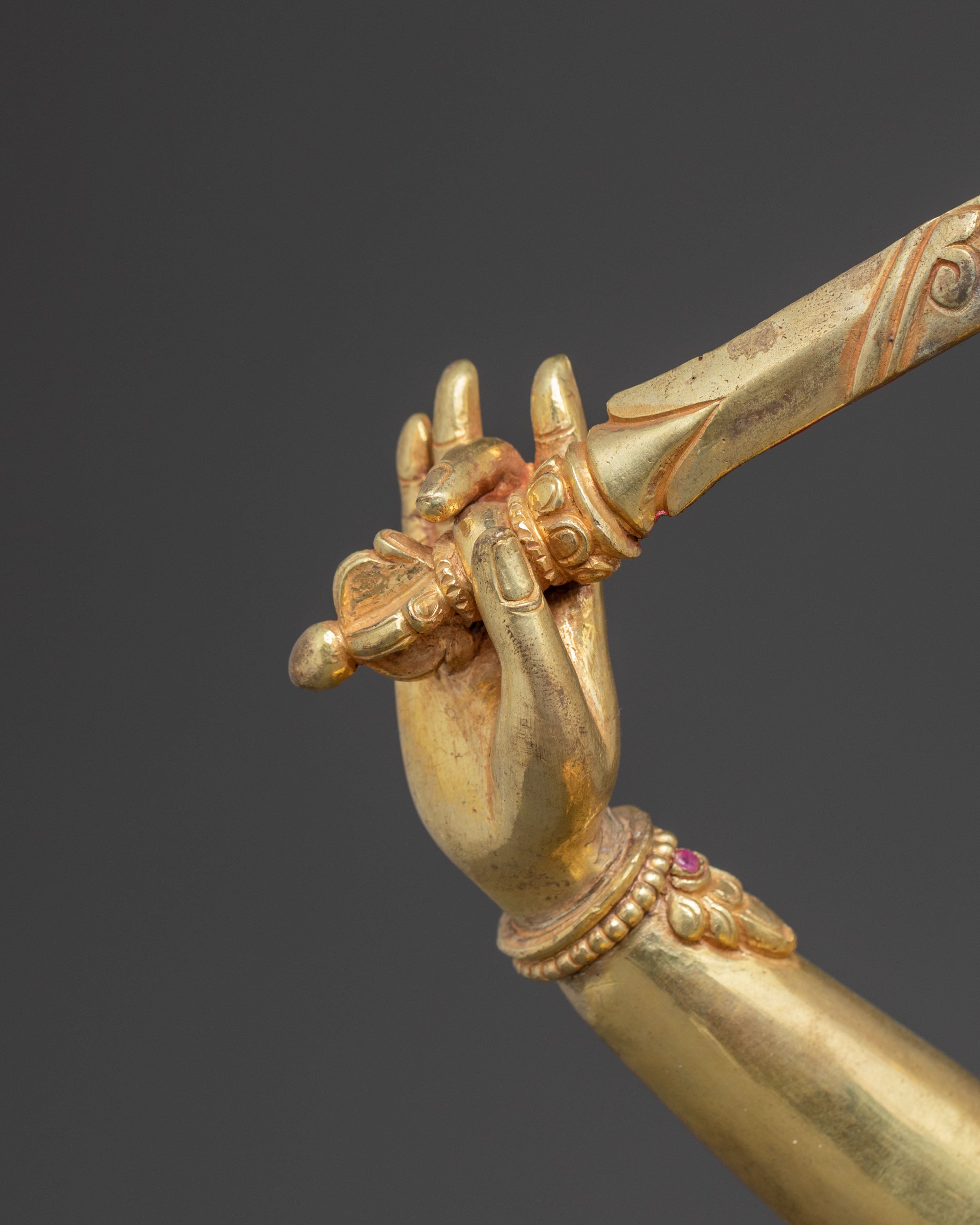 Handmade Dharma Icon Bodhisattva Manjushri Statue | Buddhist Spiritual Decor