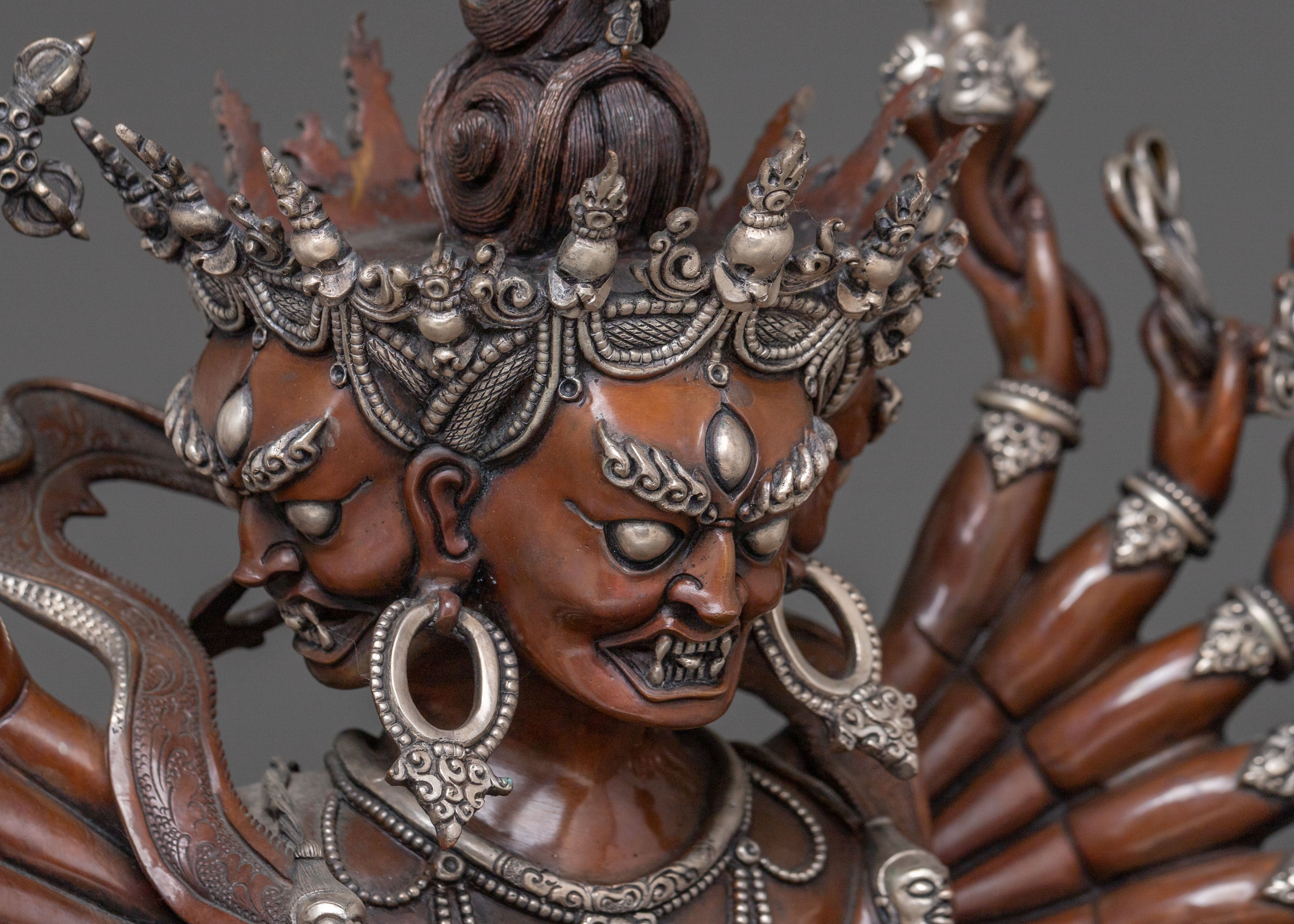 Kalachakra Handcrafted Statue | Silver-Plated Figurine