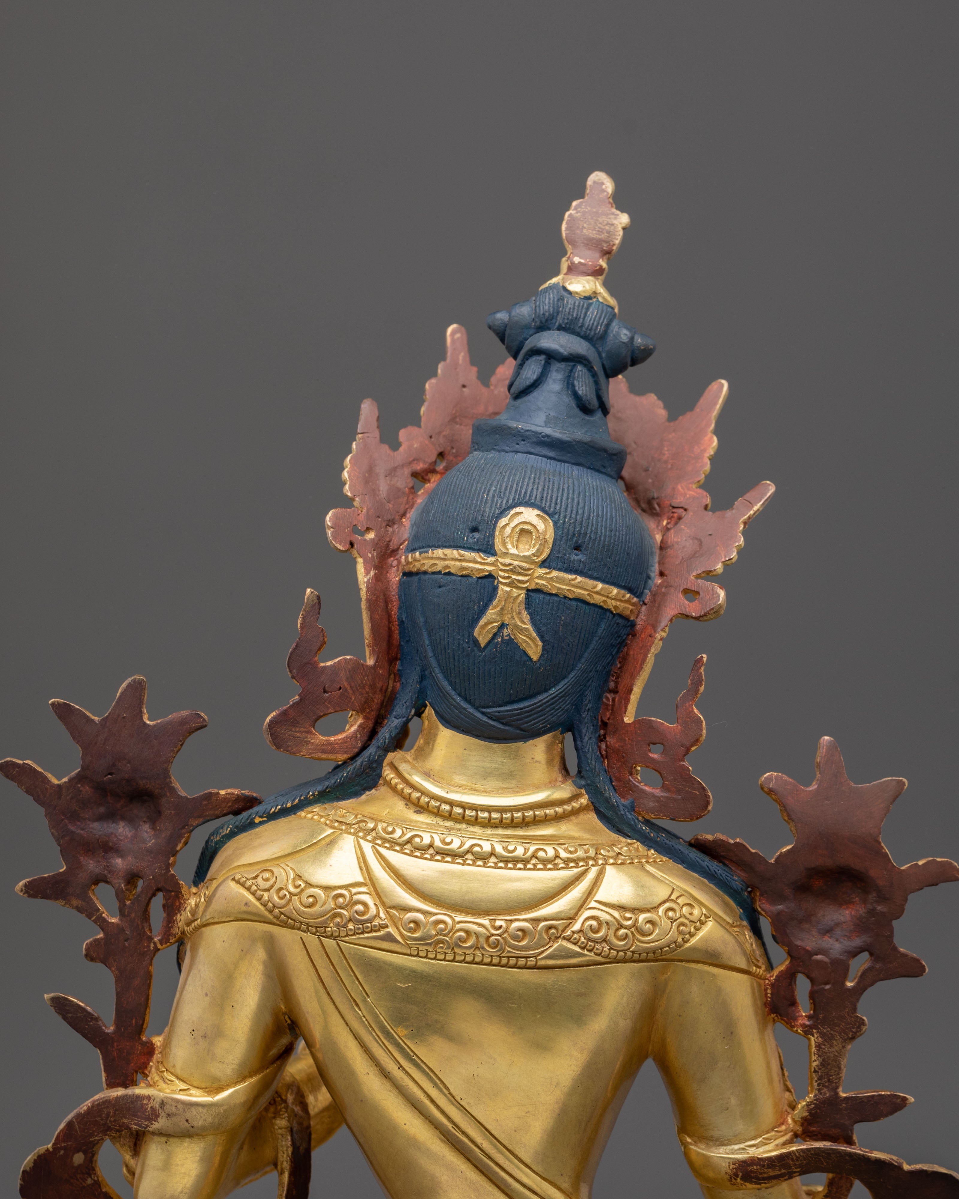 White Tara Fire Gold Gilded Statue | Serene Divine Feminine