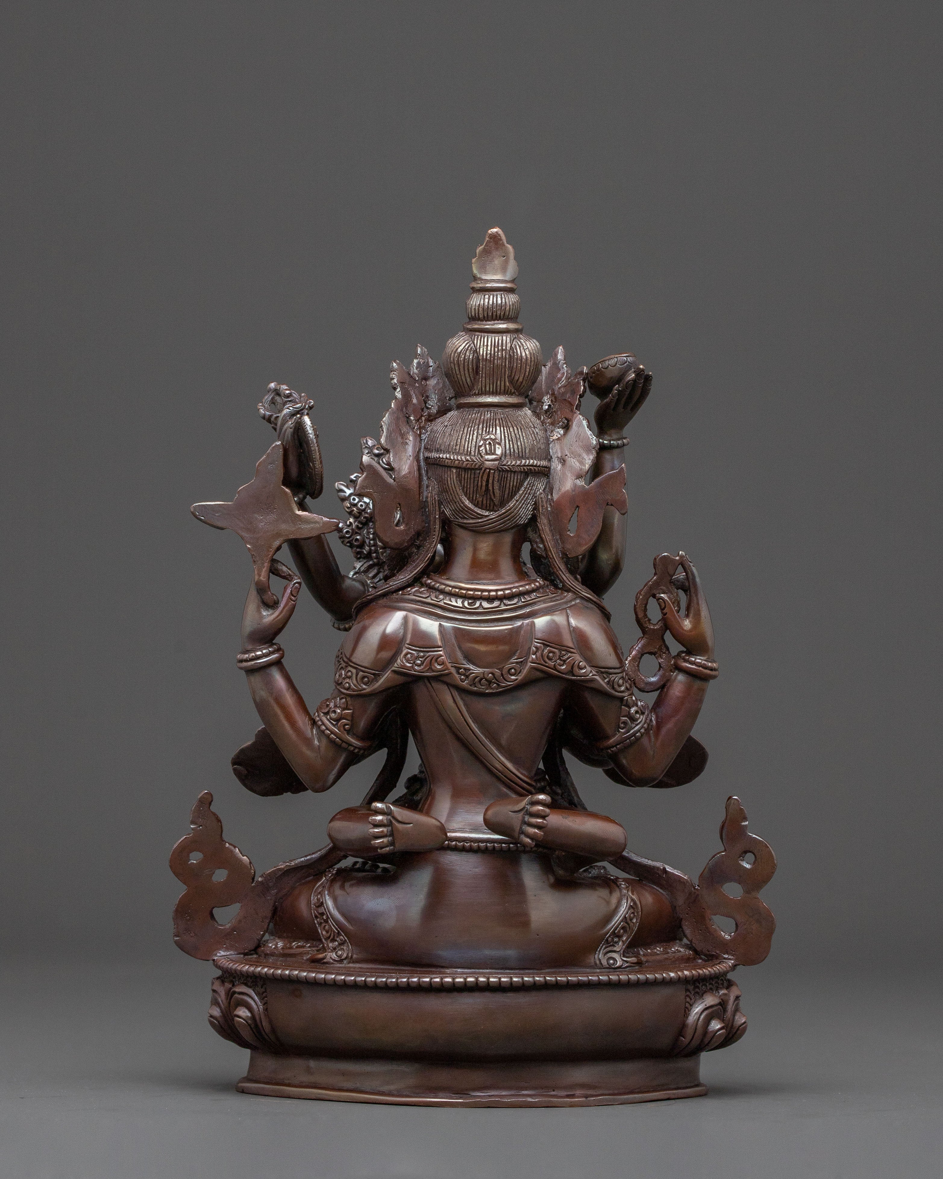 Chenrezig With Consort Statue: Compassion Deity