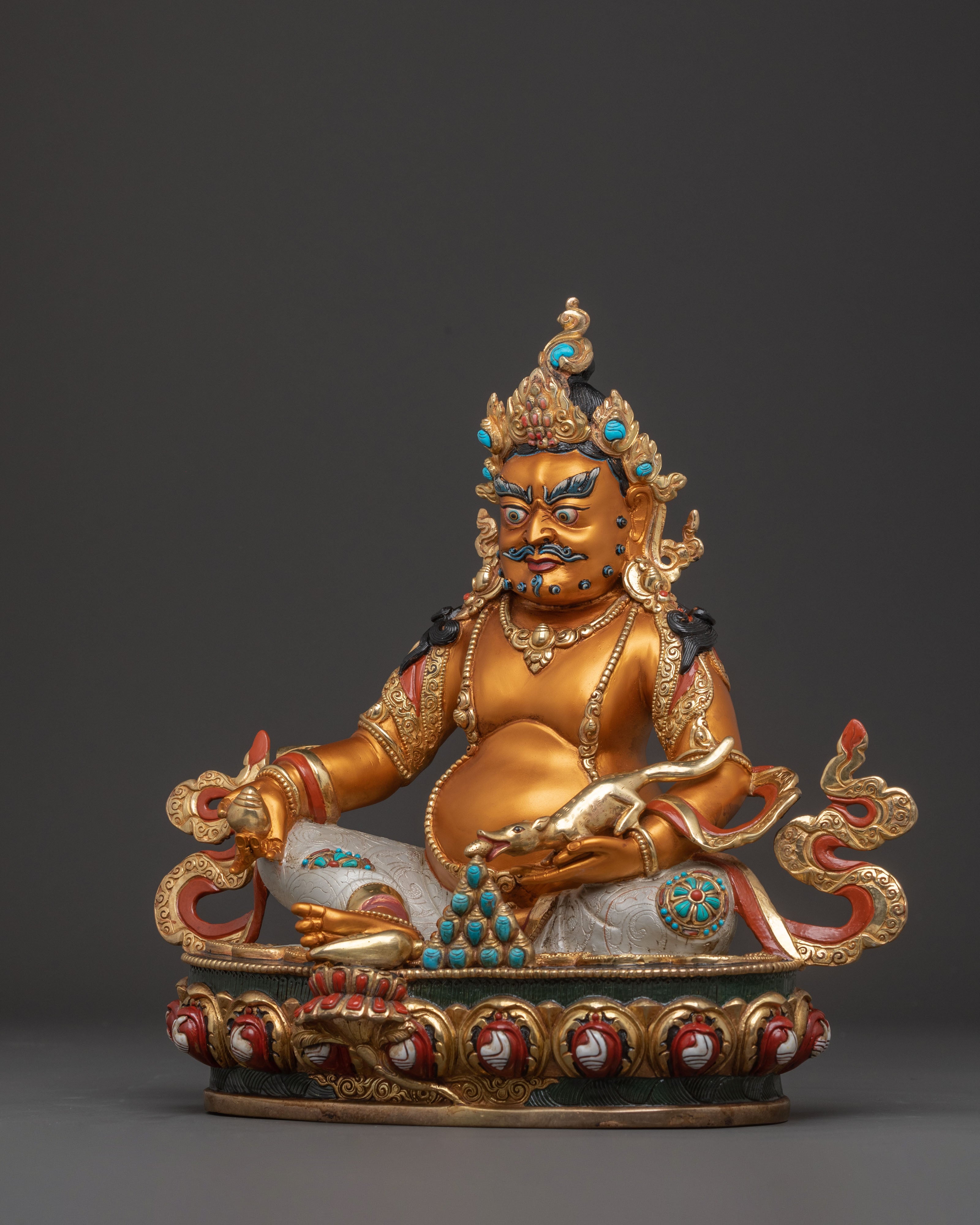 Dzambhala Protector Statue – 24K Gilded Serenity