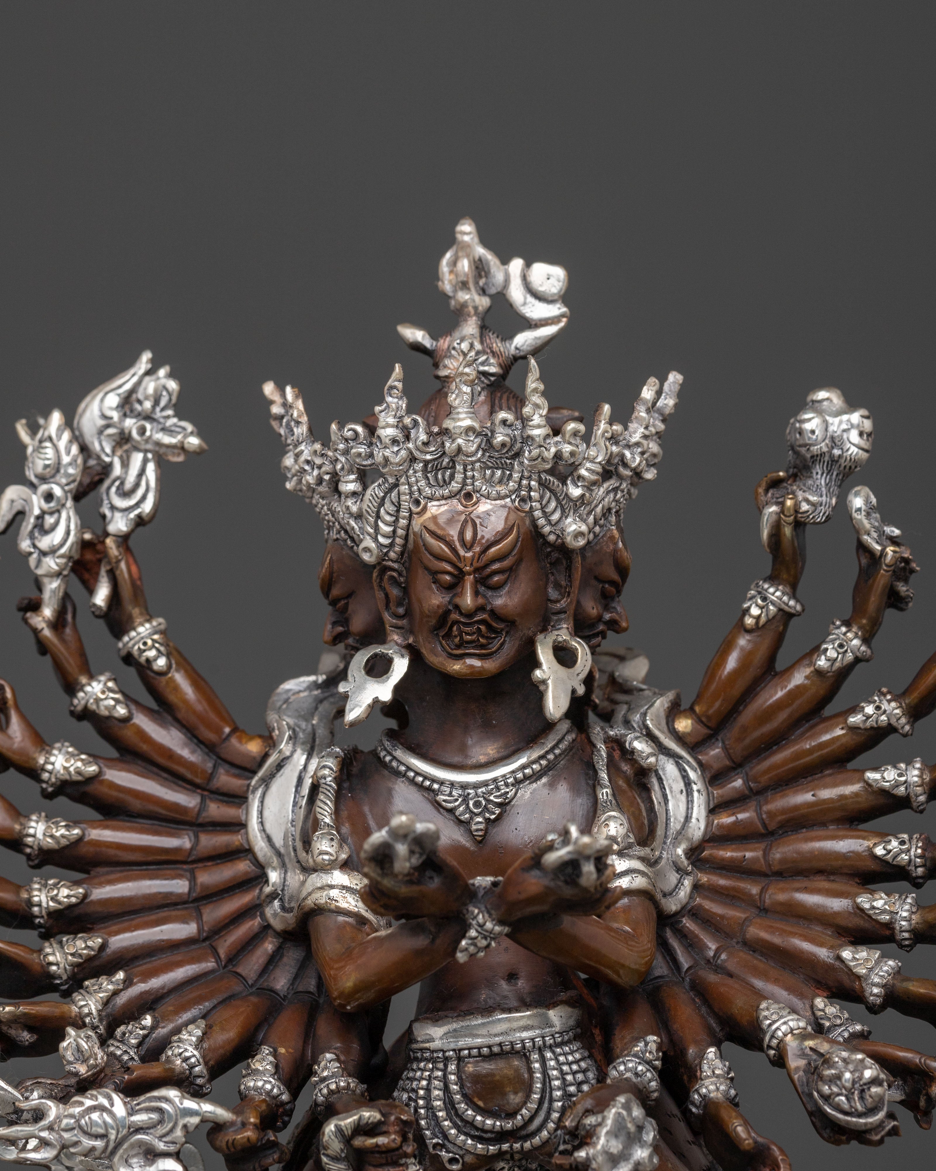 Kalachakra Spiritual Sculpture | Oxidized Copper Figure
