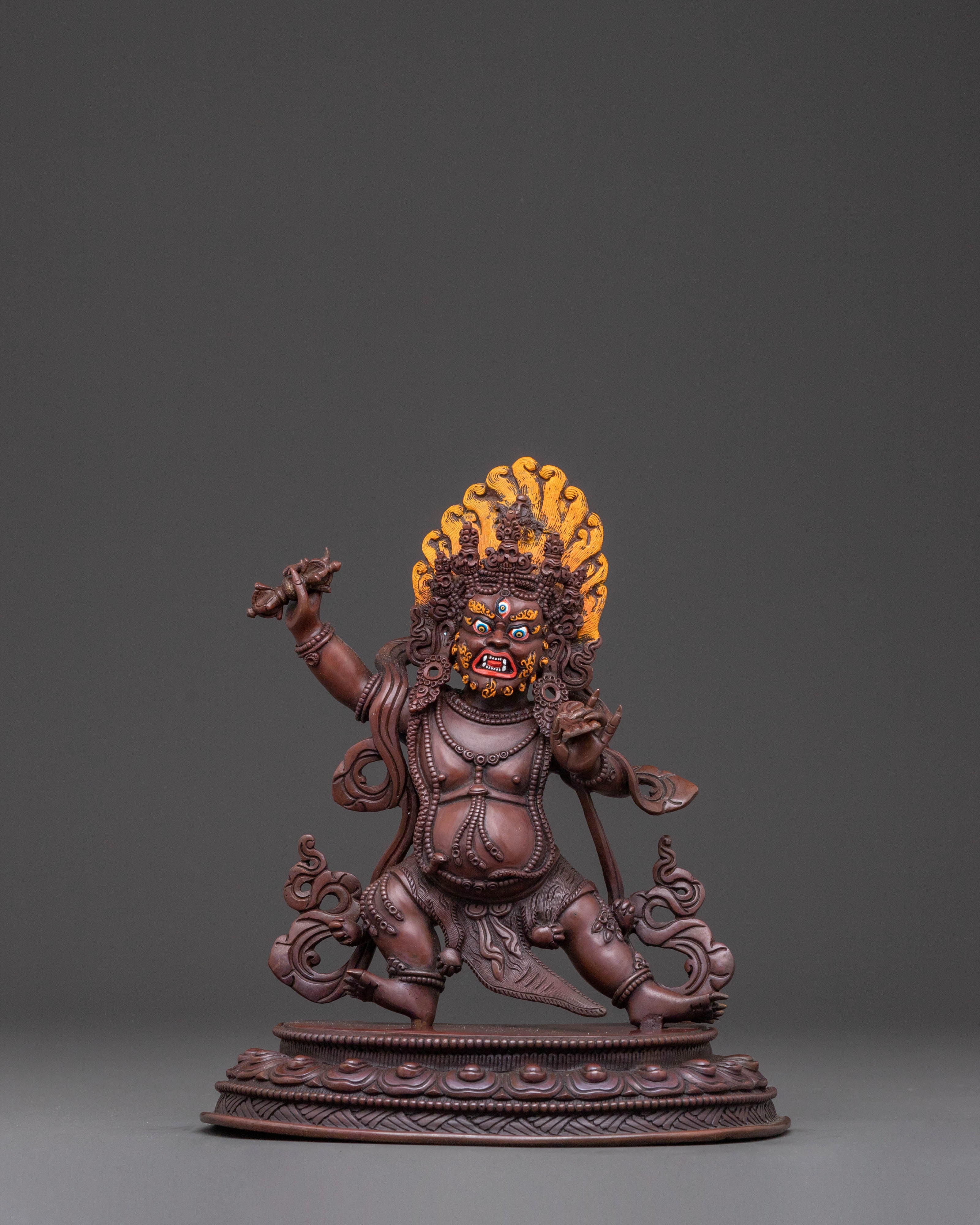 Vajrapani Blessing Statue – Oxidized Copper Artistry