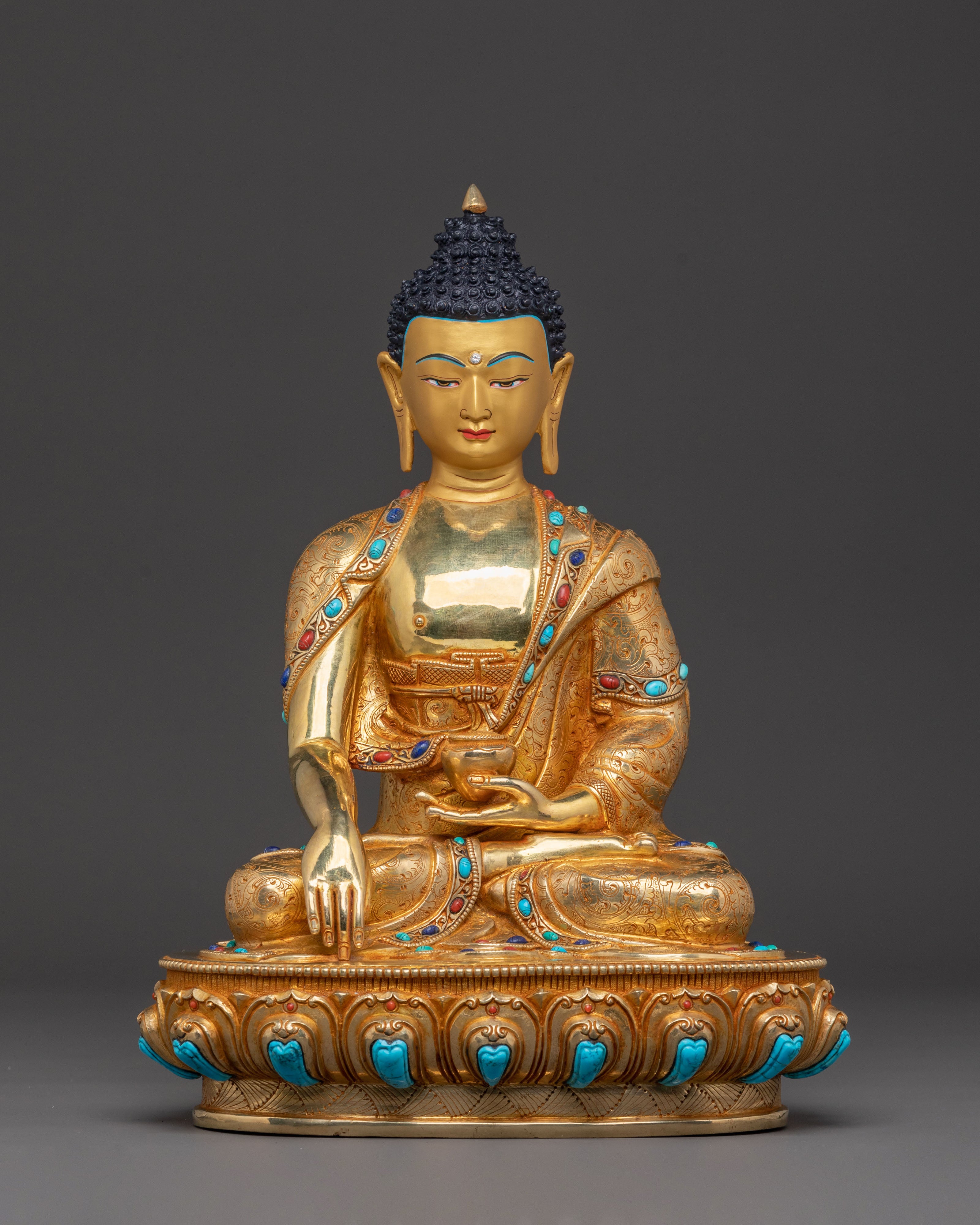 24k Gold Plated Shakyamuni Buddha Statue