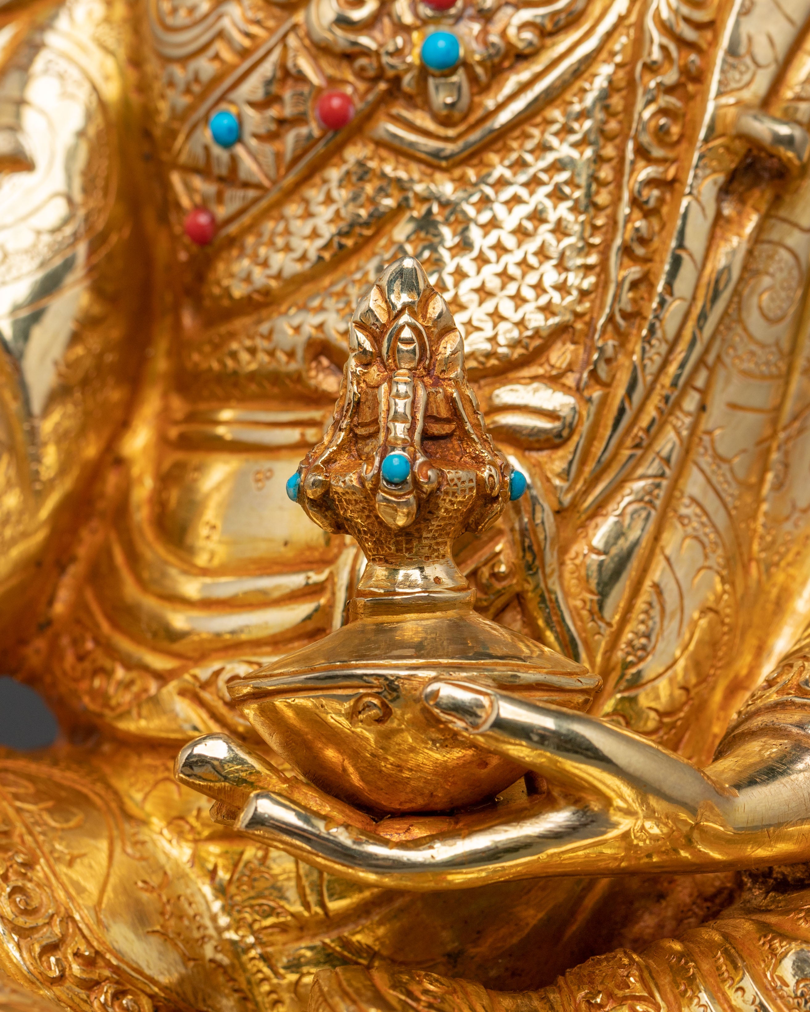 Handcrafted Guru Rinpoche Statue: Sacred Figurine