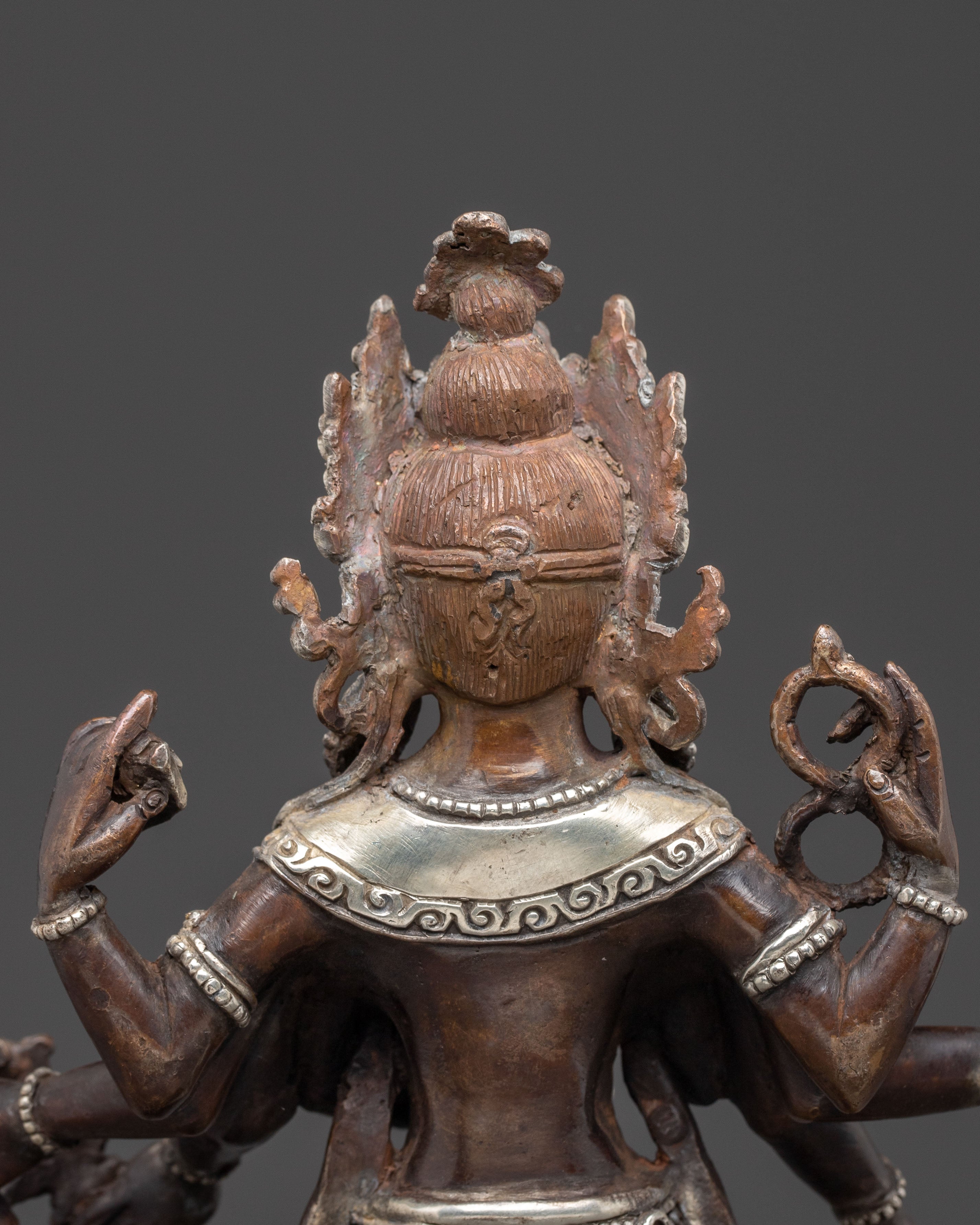 Traditional Oxidized Copper Body Statue of Lokeshwor | Lord of Compassion