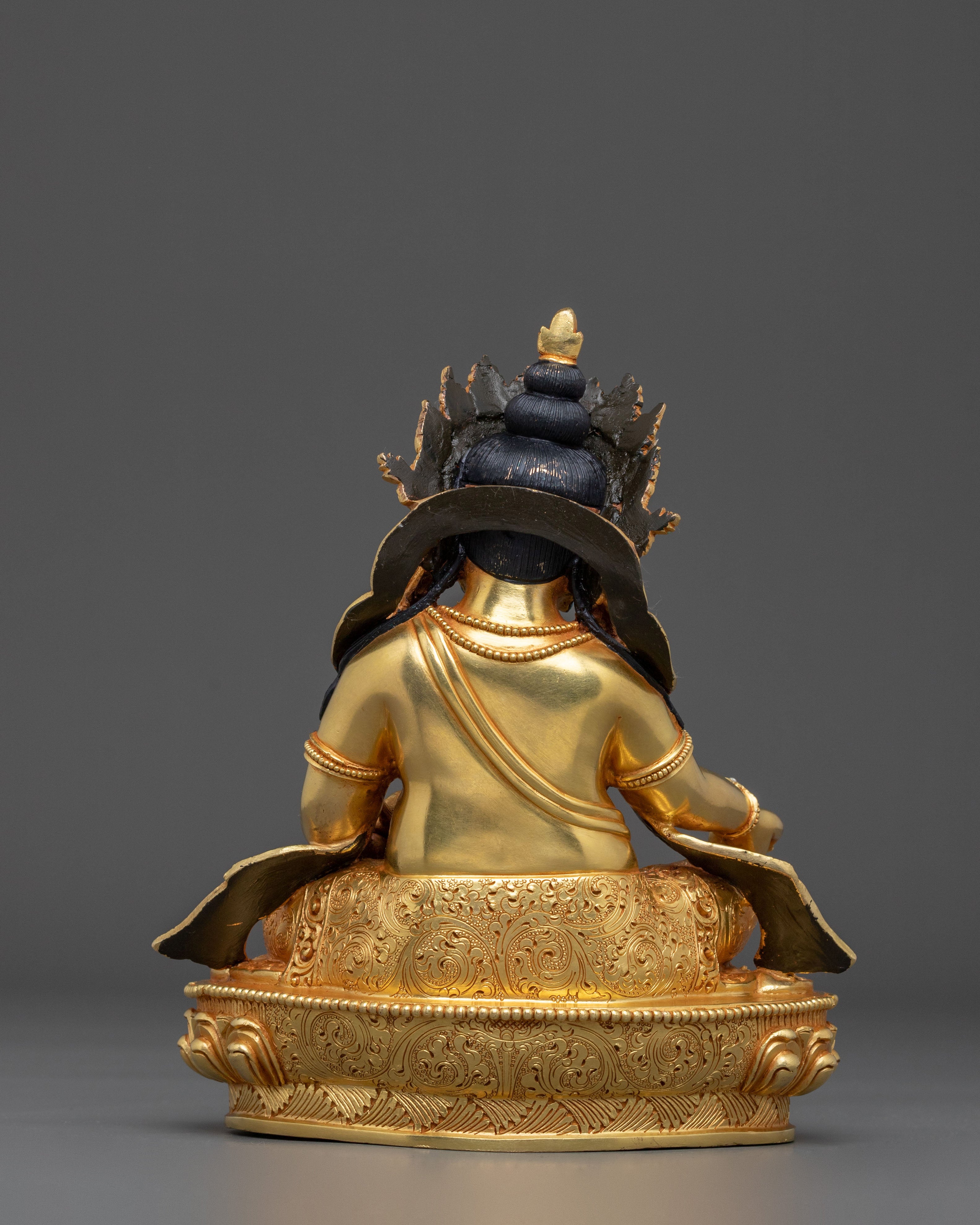 Dzambhala Lord of Prosperity Statue: 24K Gold Gilded