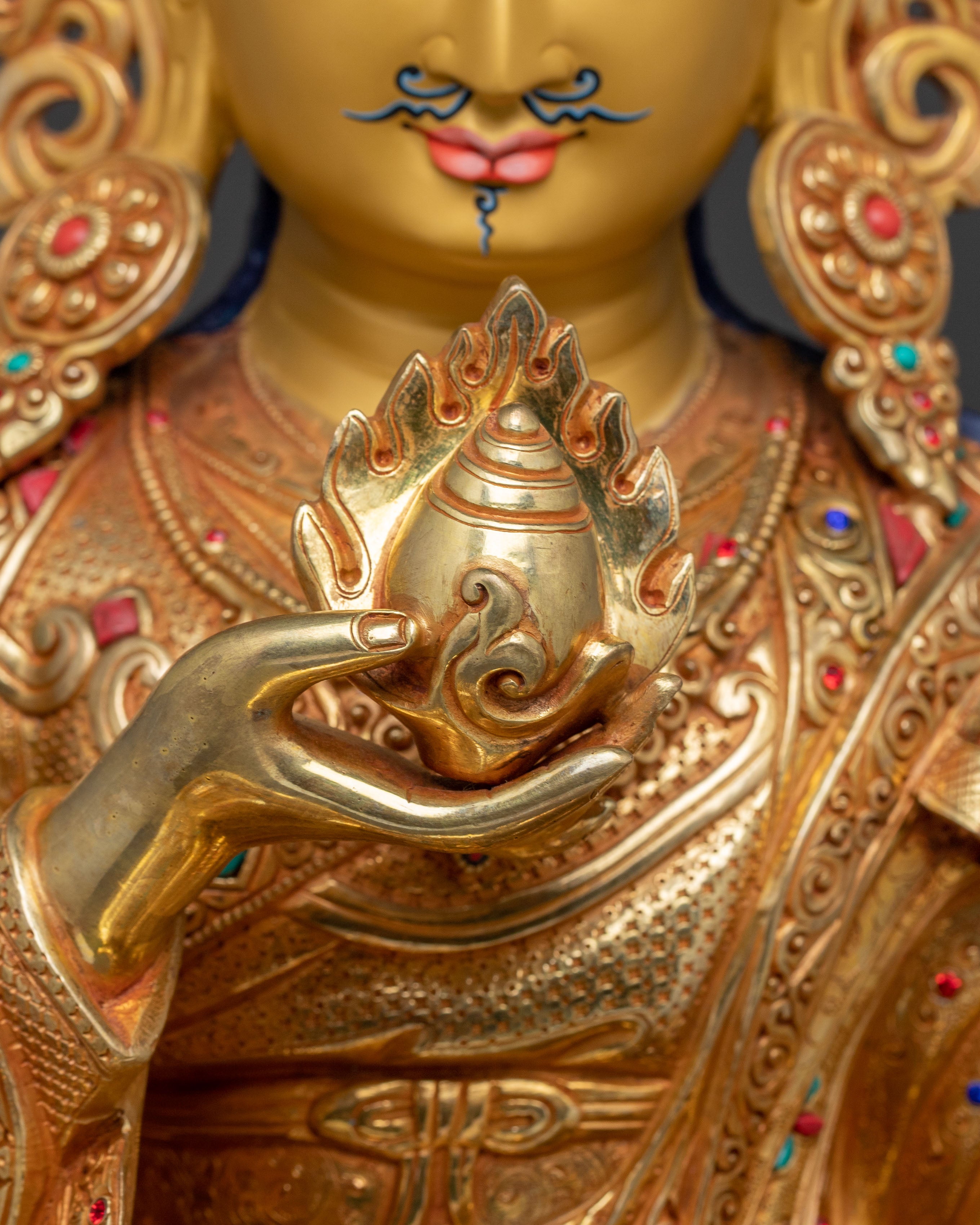 Sacred Guru Norla Tibetan Statue – 24K Gilded Masterpiece