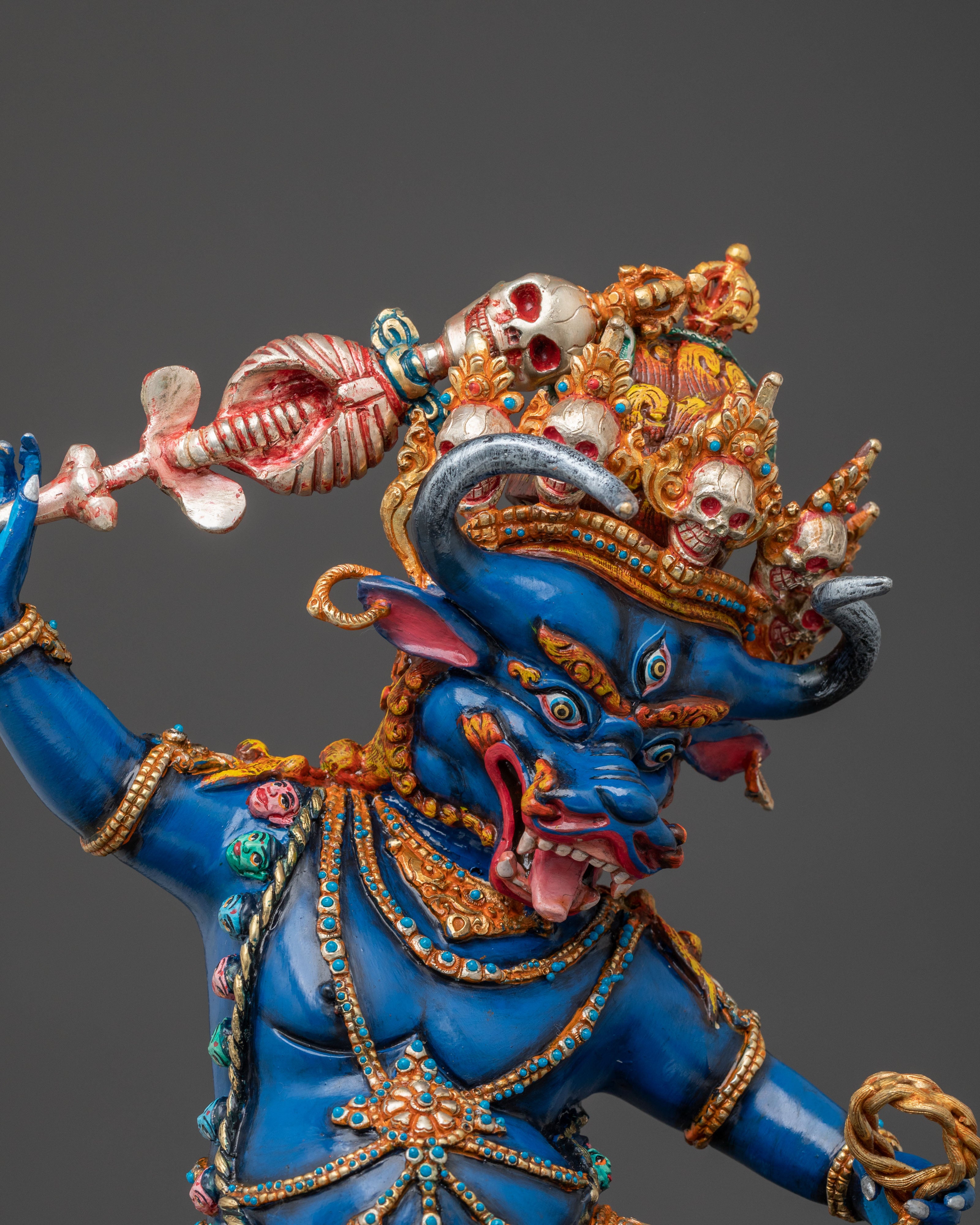 Yama Dharmaraja Sculpture with Copper Body