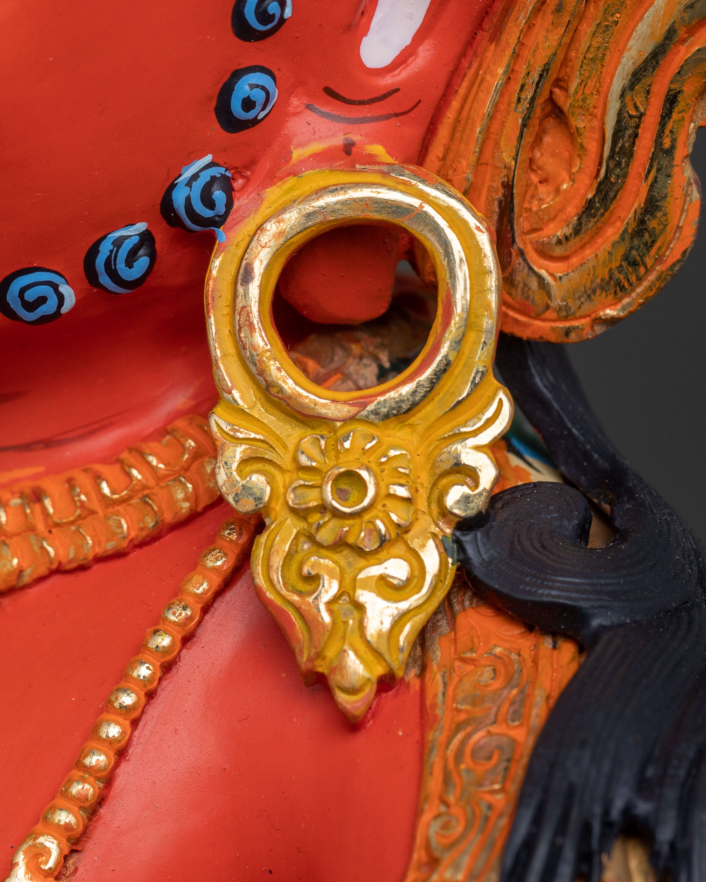 Red Dzambhala Sacred Idol | Buddhist Deity of Wealth and Abundance