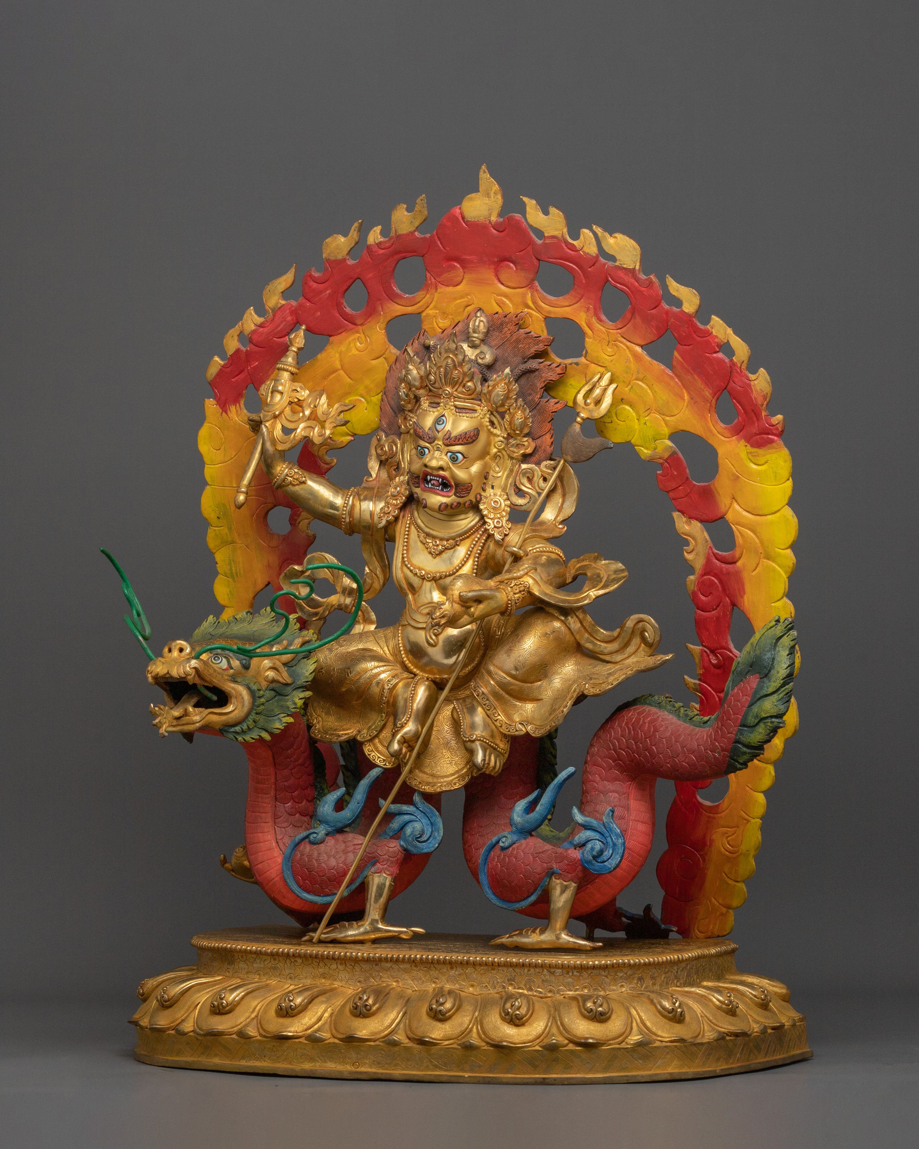 White Dzambhala Statue | 24K Gold Gilded Figurine