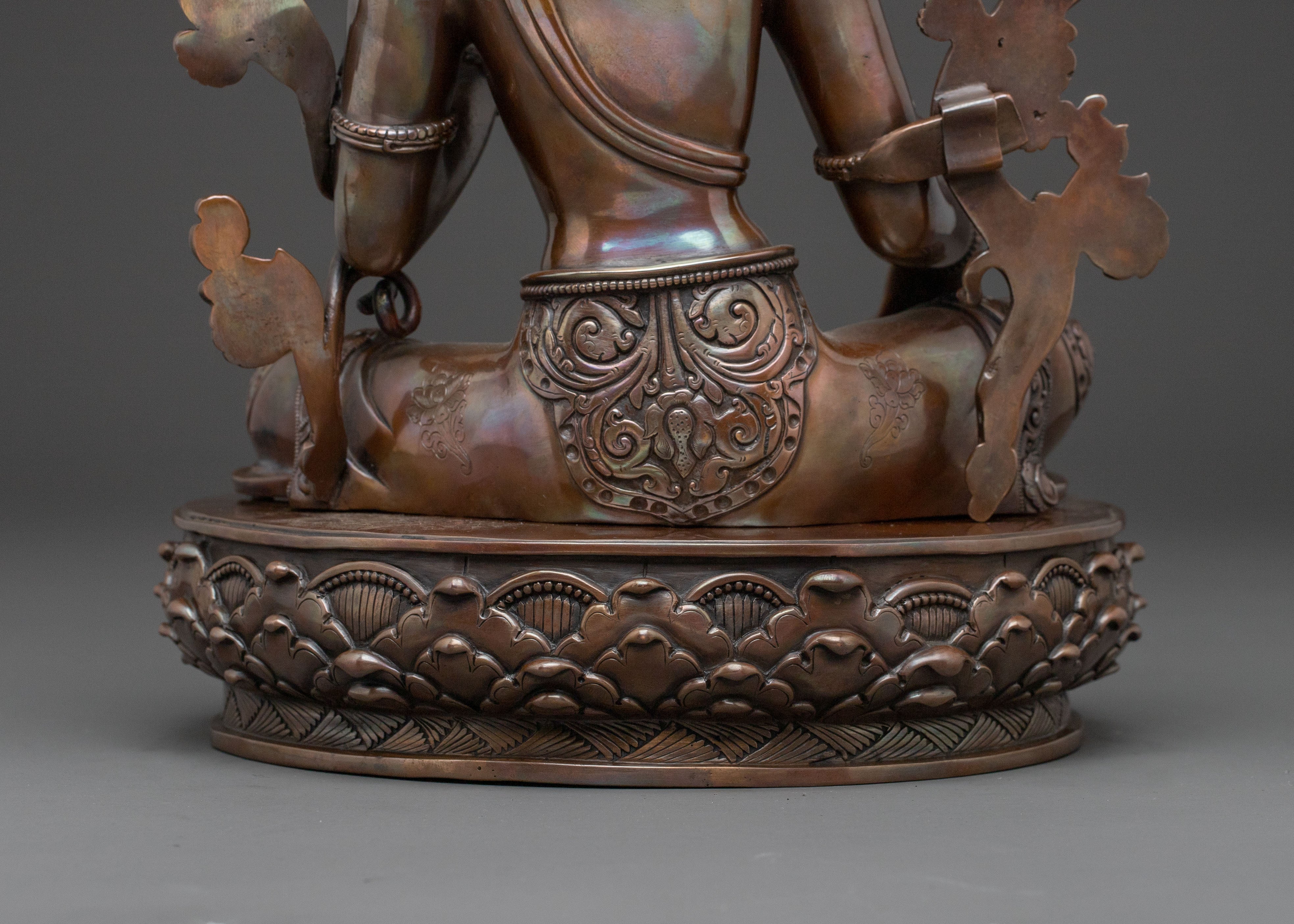 Savior Green Tara Traditional Statue for Rituals