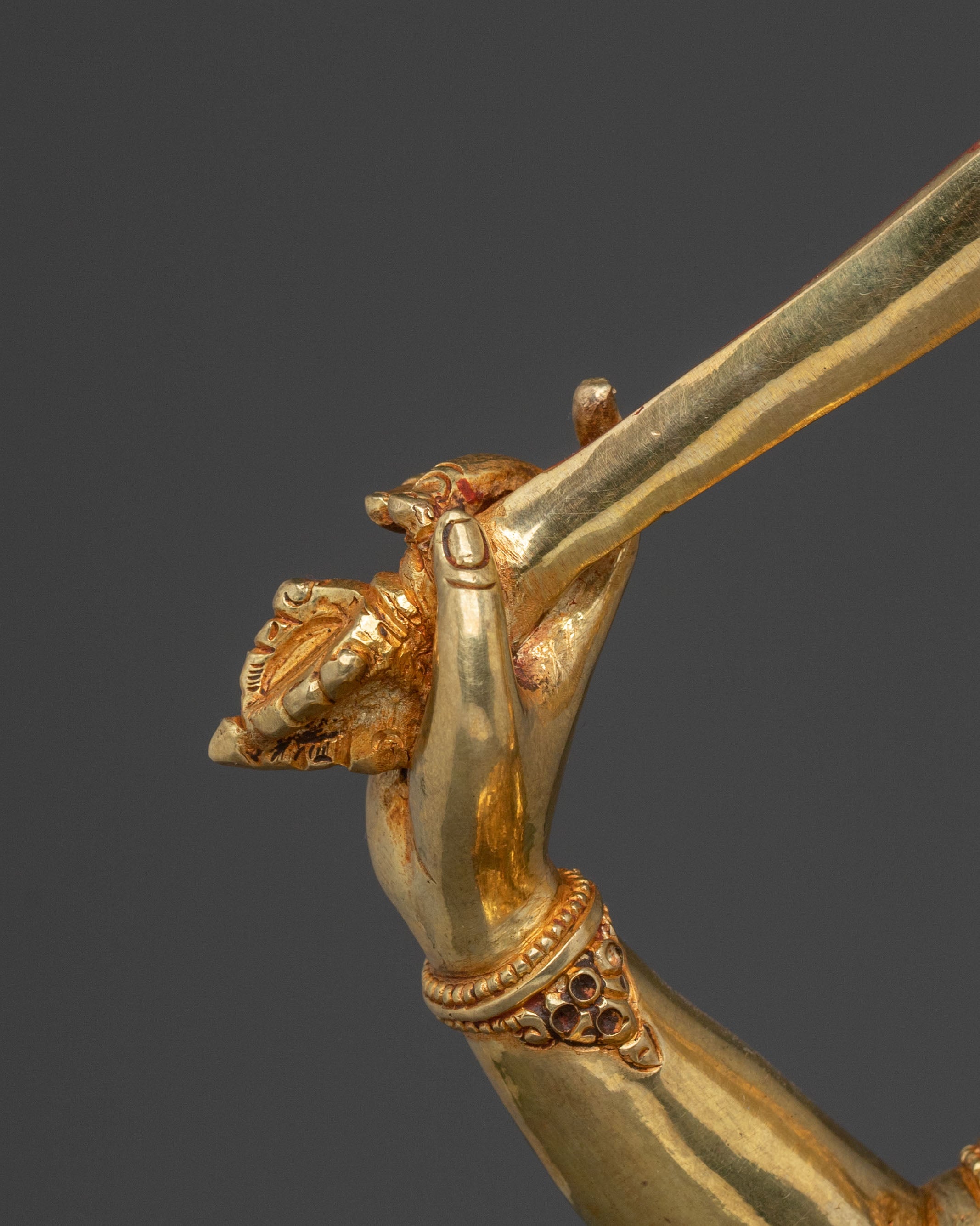Manjushri 24K Gold Gilded Statue | Wisdom Bodhisattva
