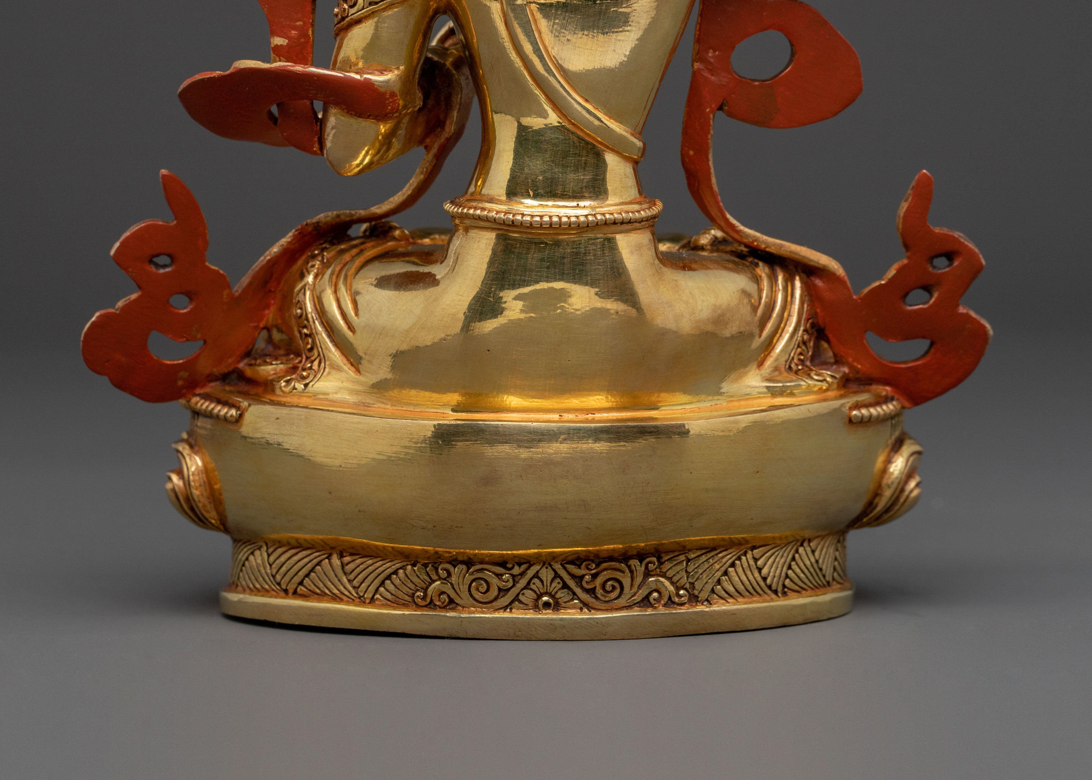 Manjushri Wisdom Buddha Figurine – 24K Gold Gilded