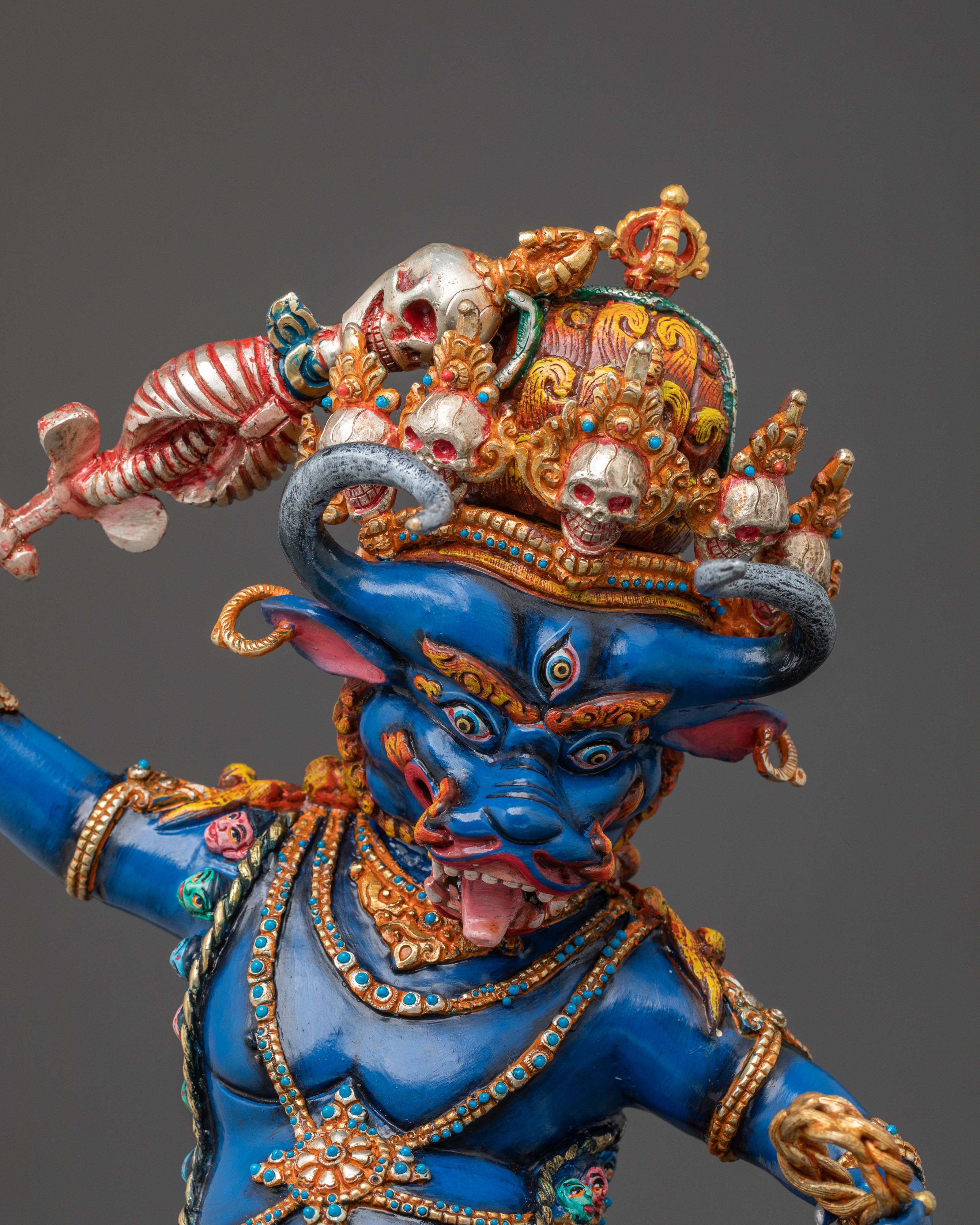 Yama Dharmaraja Sculpture with Copper Body