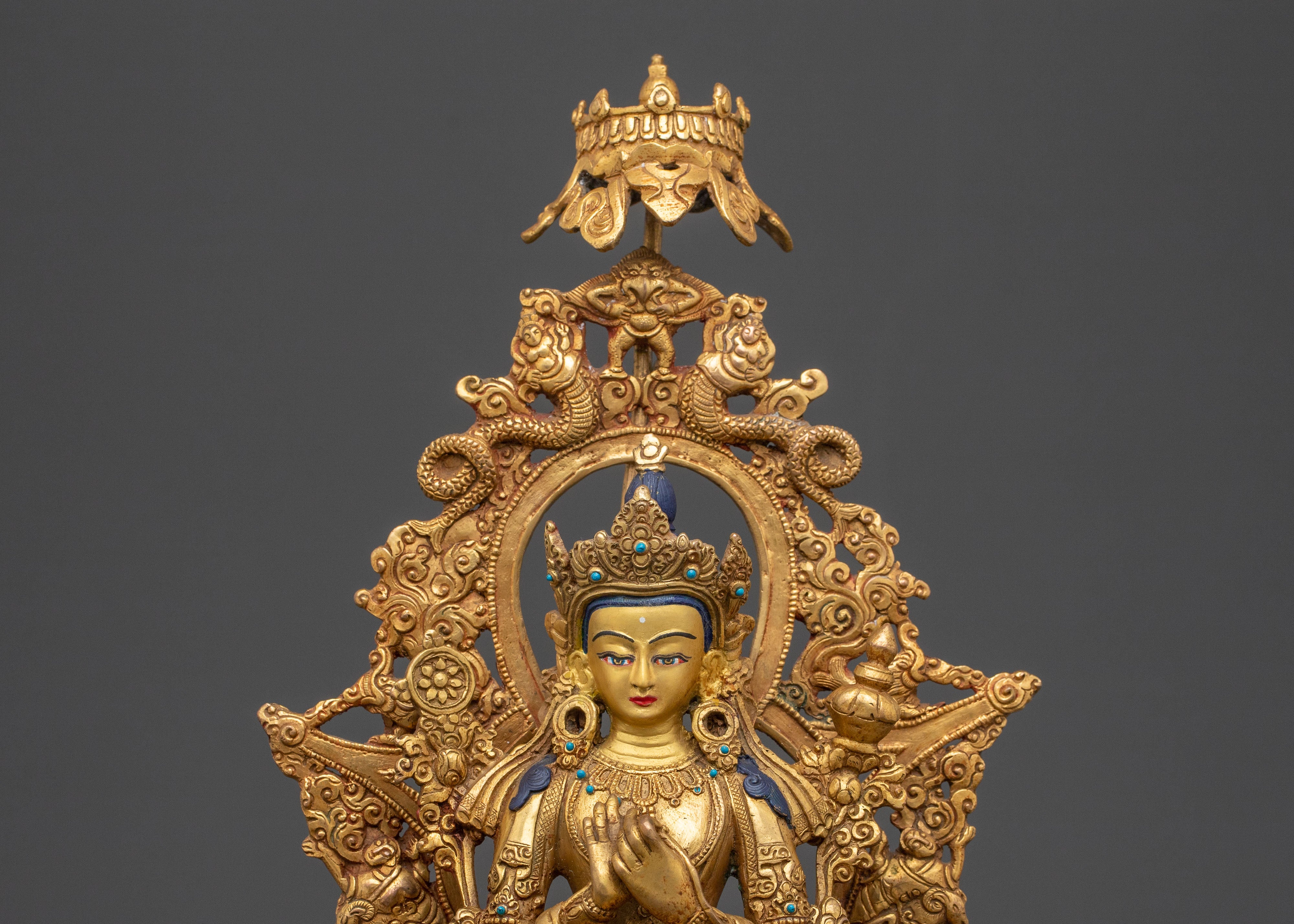 Maitreya Buddha Future Hope Statue | 24K Gold Gilded Future Buddha Sculpture