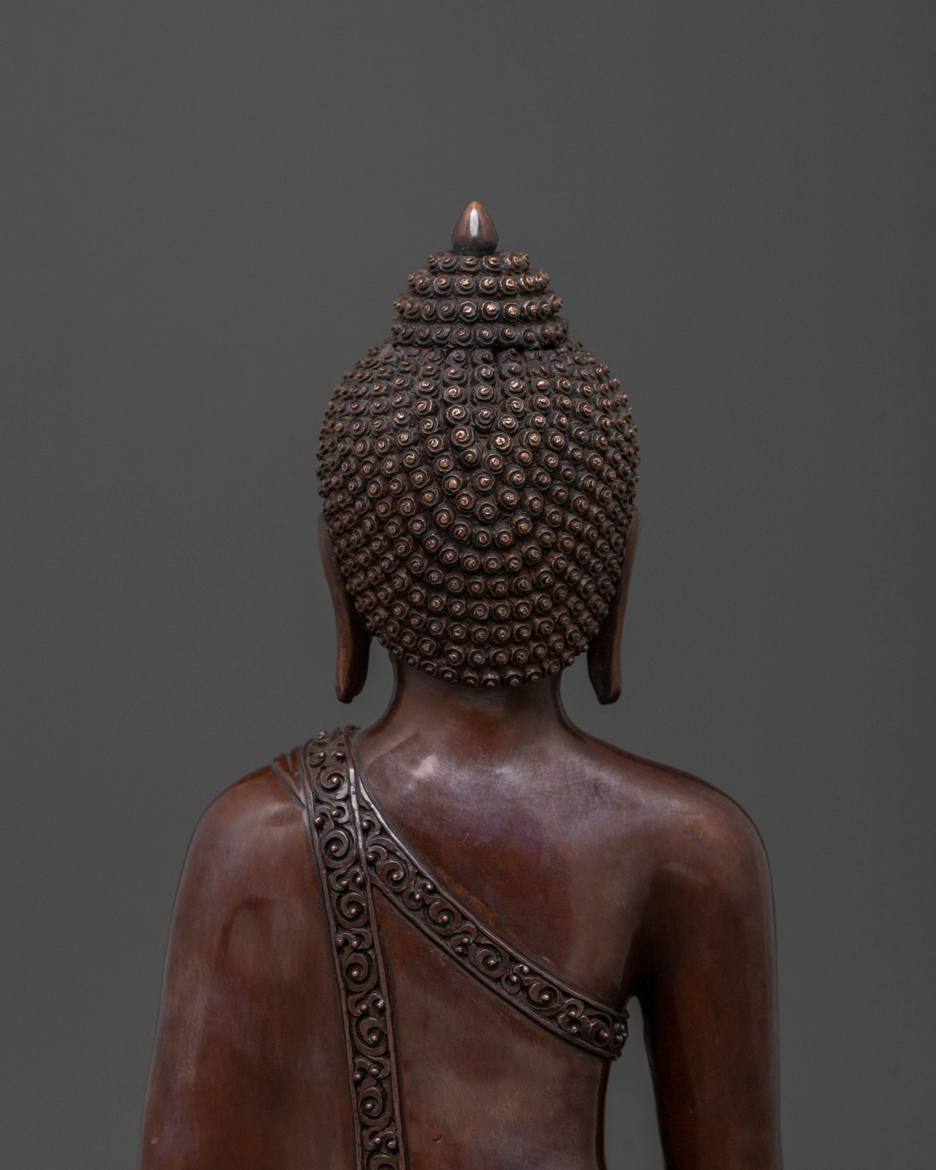 Shakyamuni Buddha Statue Seated on Lotus | Altar Decor