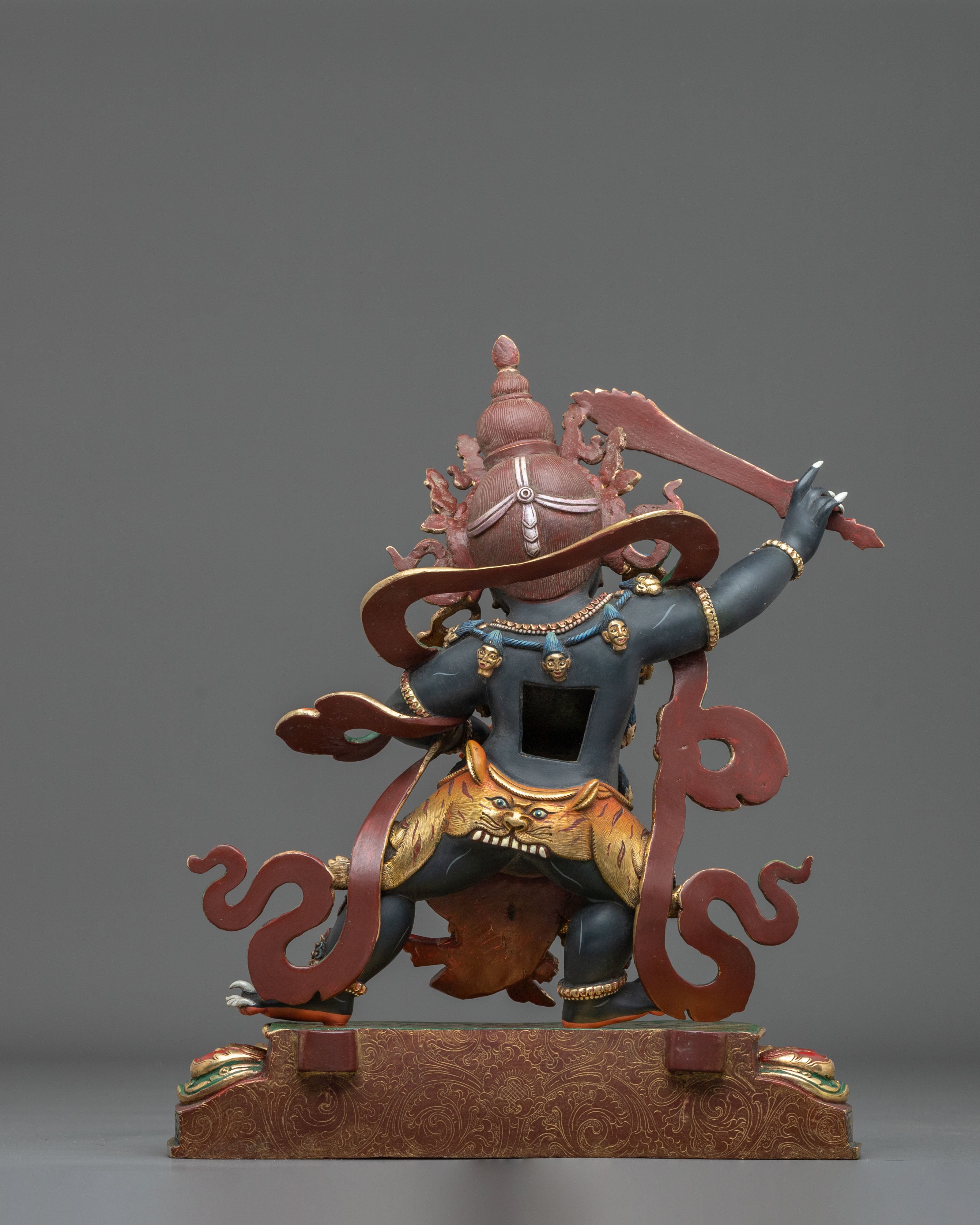 Black Manjushri Copper Statue | Wisdom Deity Buddhist Sculpture
