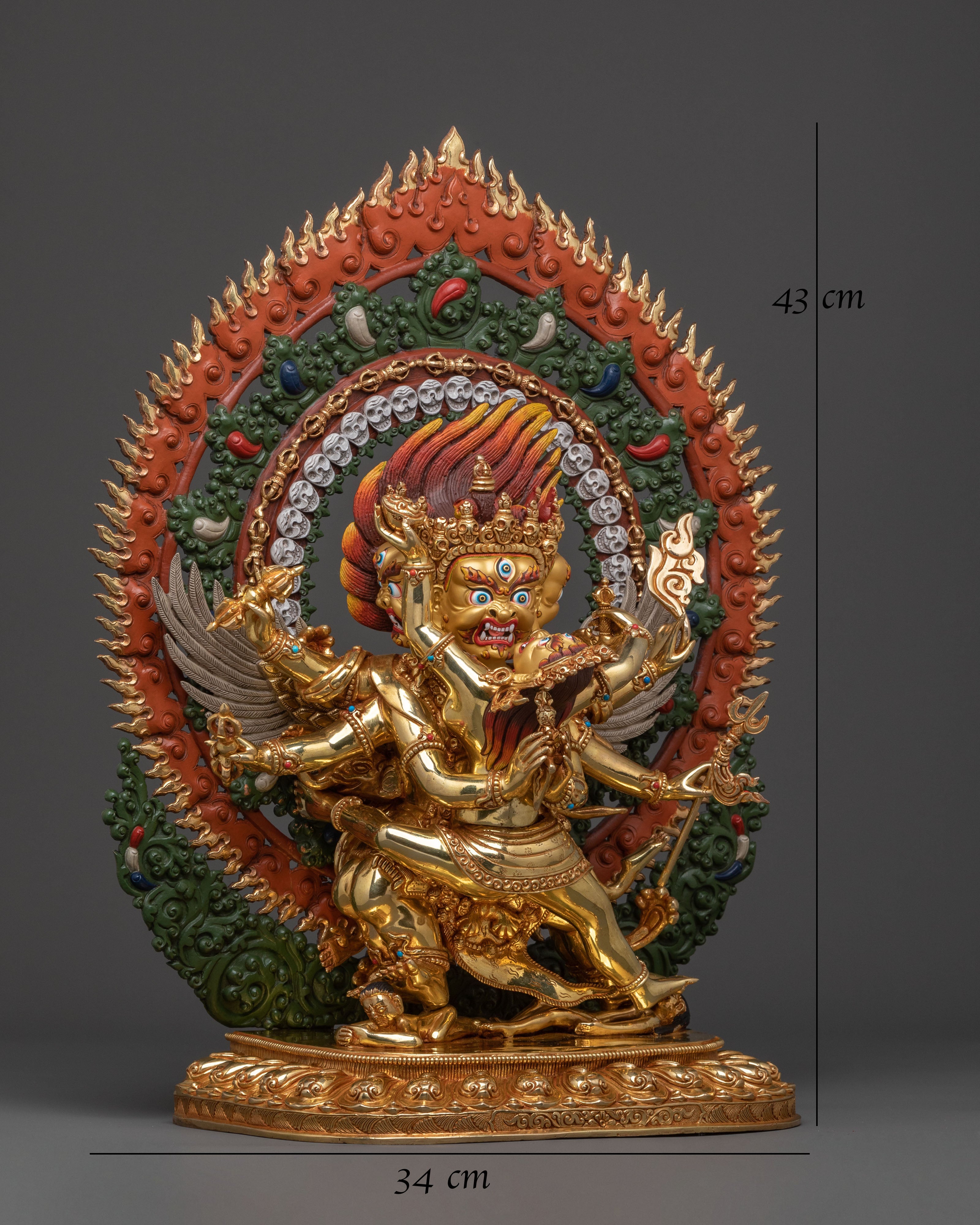 Vajrakilaya: 24K Gold Gilded Sacred Protector Statue
