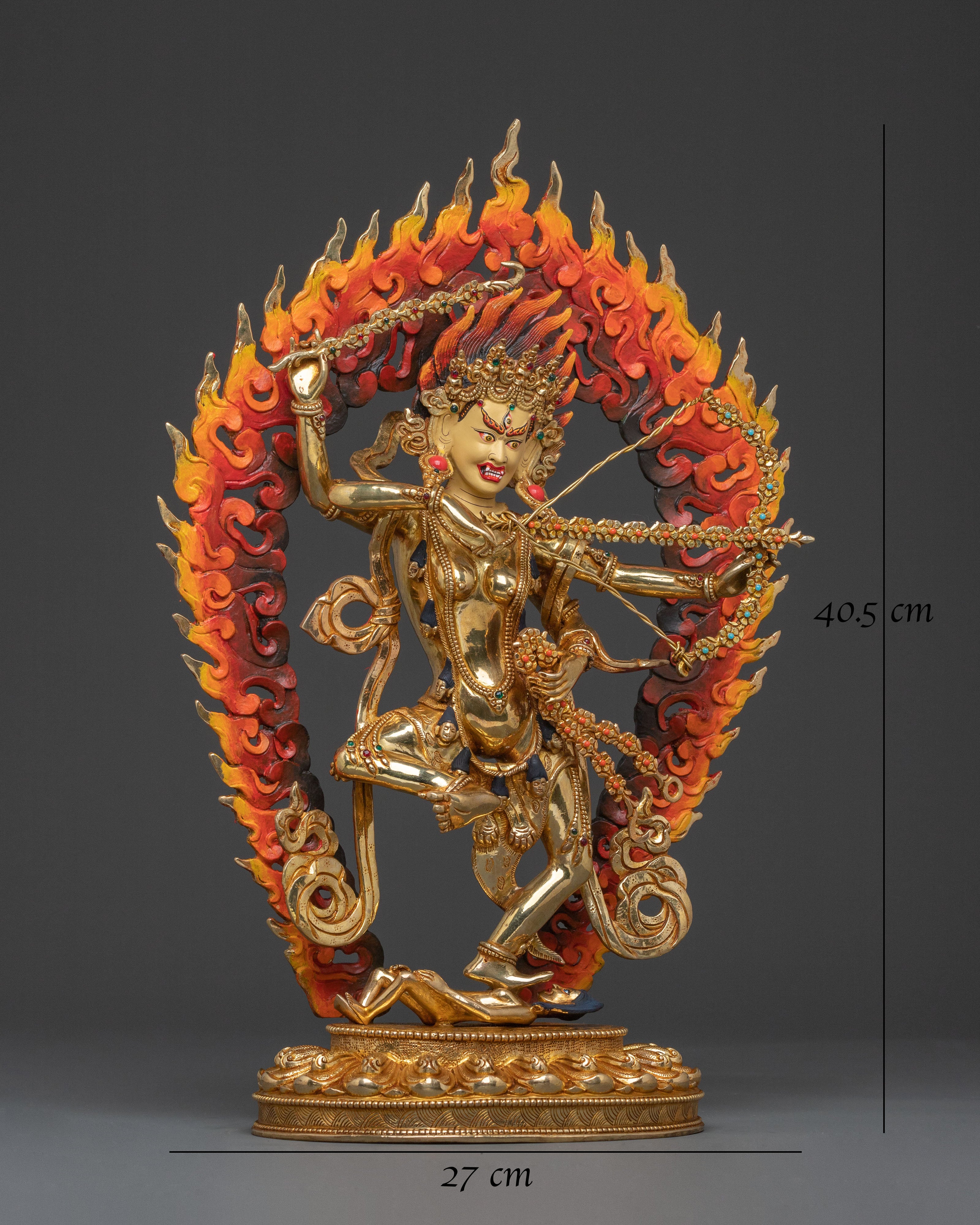Kurukulla Statue | 24K Gold Glided Buddhist Dakini