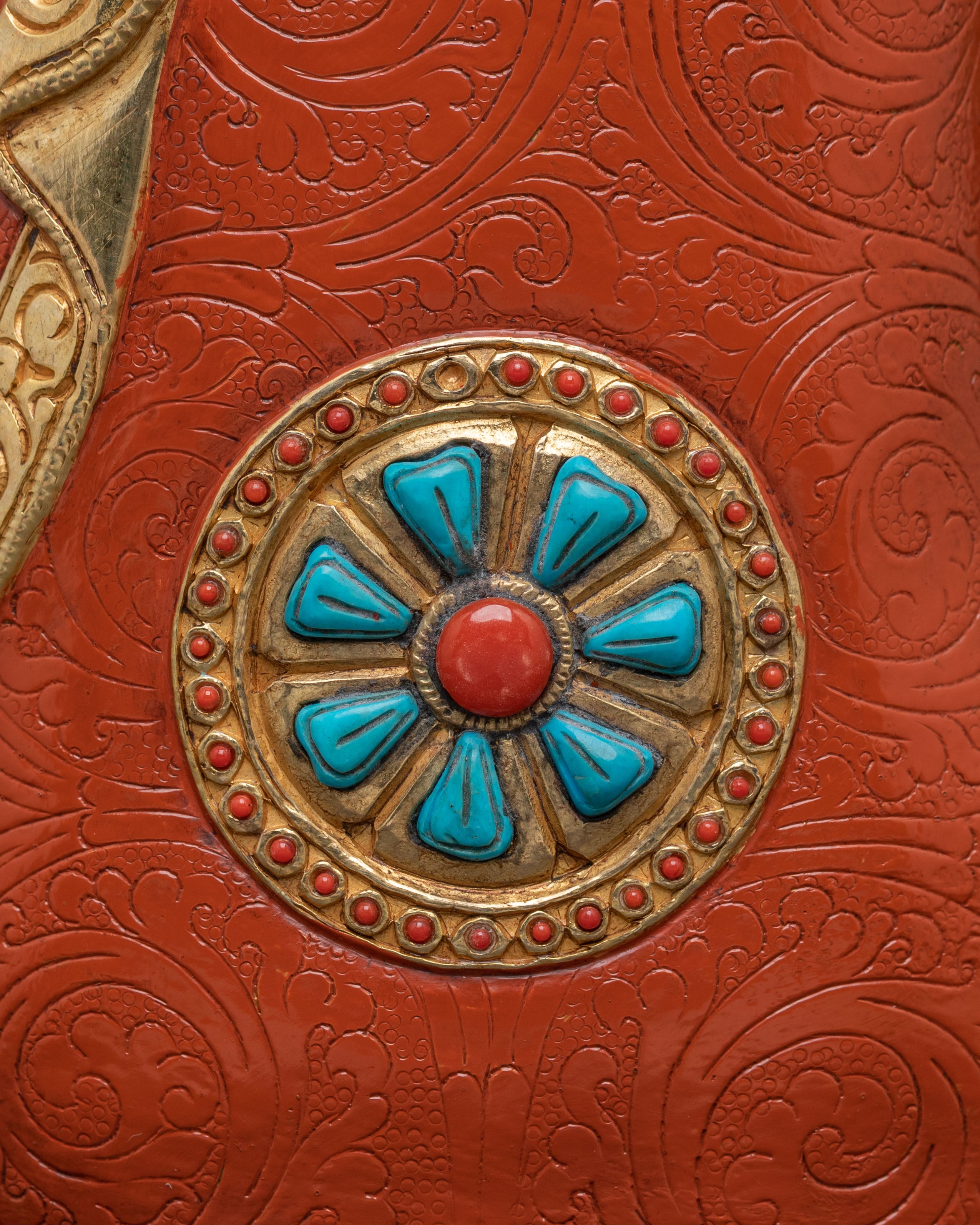 Amitabha Buddha Tibetan Sacred Statue, Hand-Gilded Copper