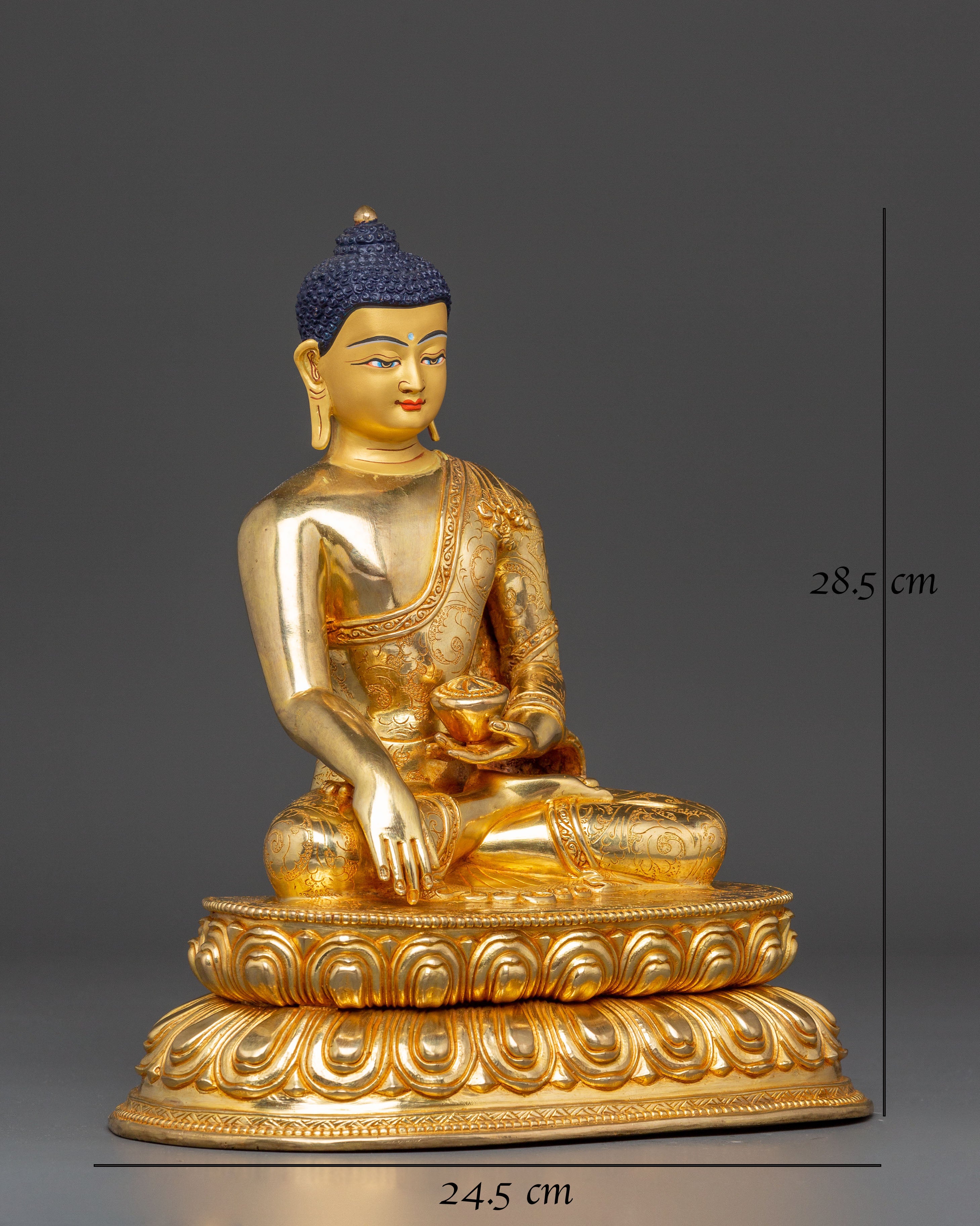 Handmade Himalayan Shakyamuni Buddha Golden Statue 
