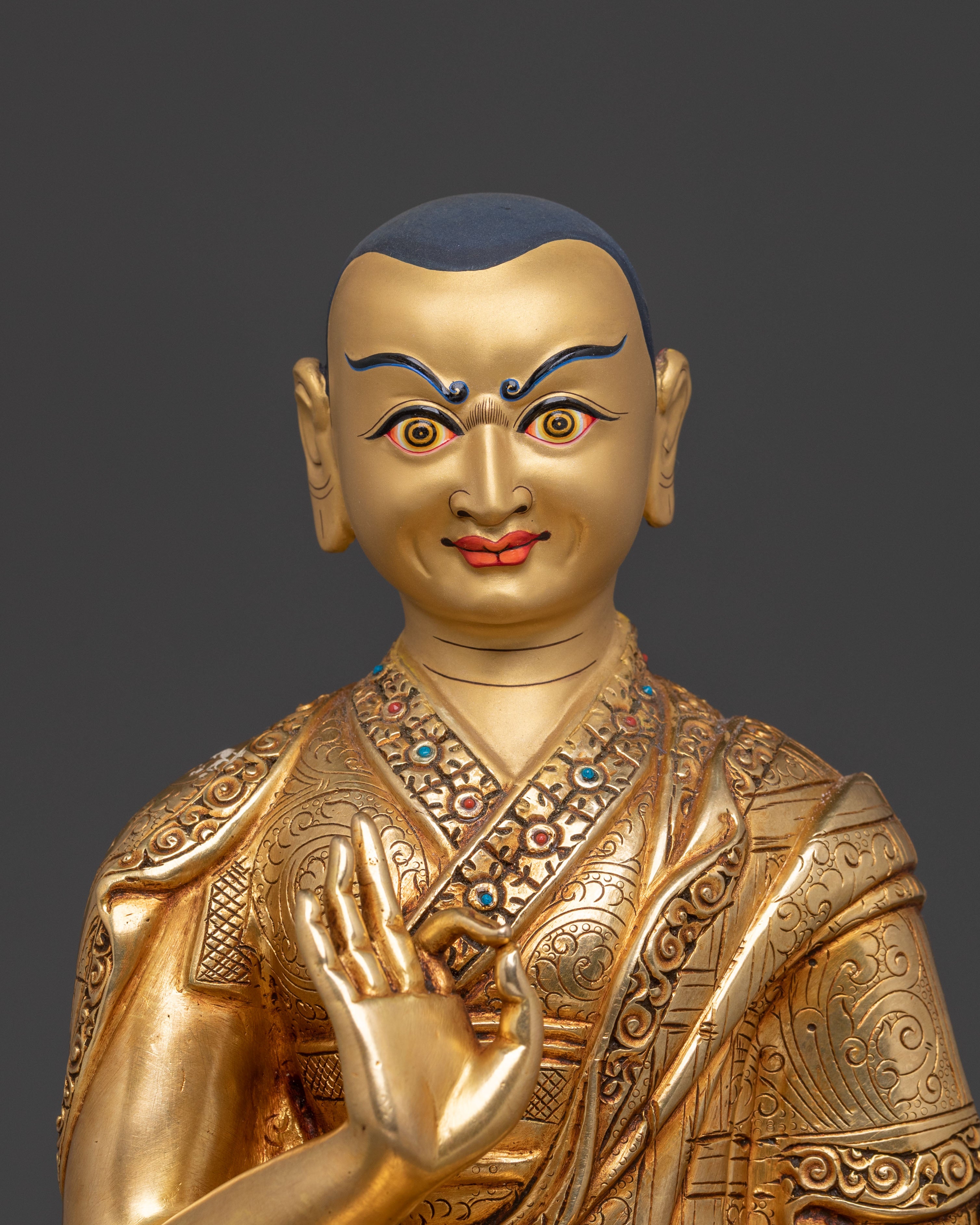 Tsongkhapa Sacred Statue with Disciples | Spiritual Icons