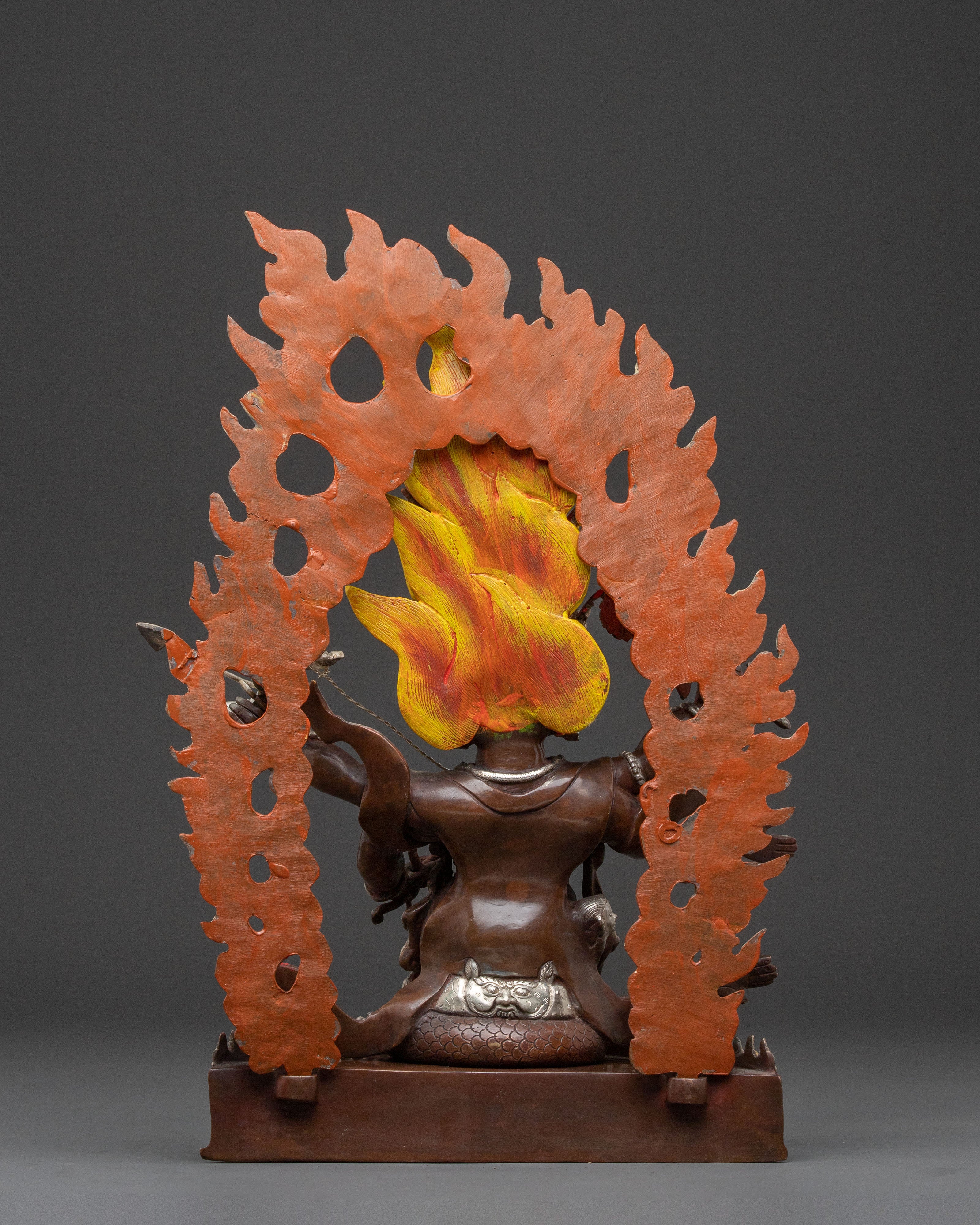 Rahula Guardian Statue: Oxidized Copper Serenity