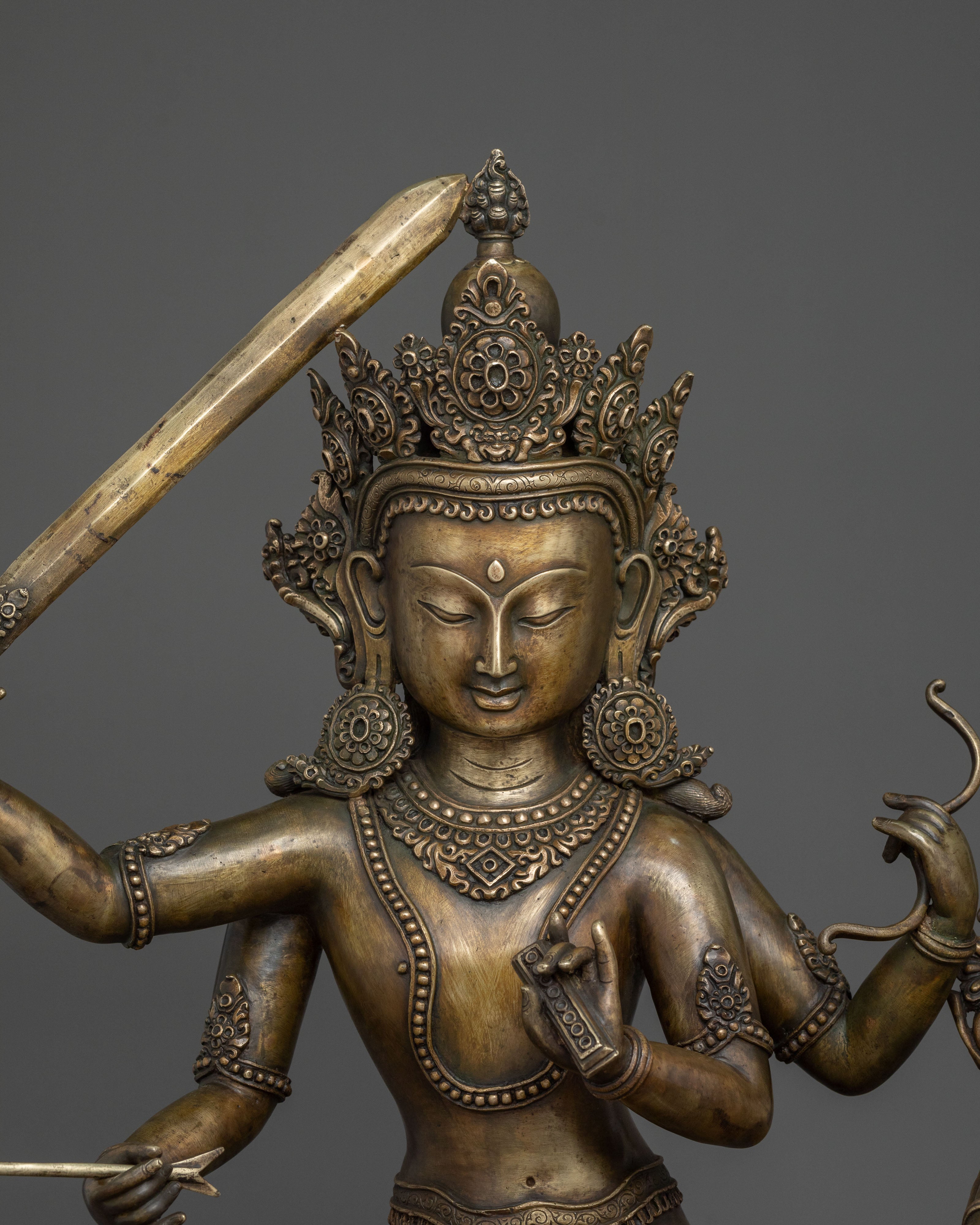 Maha Manjushri and Green Tara Statue Set | Altar Decor
