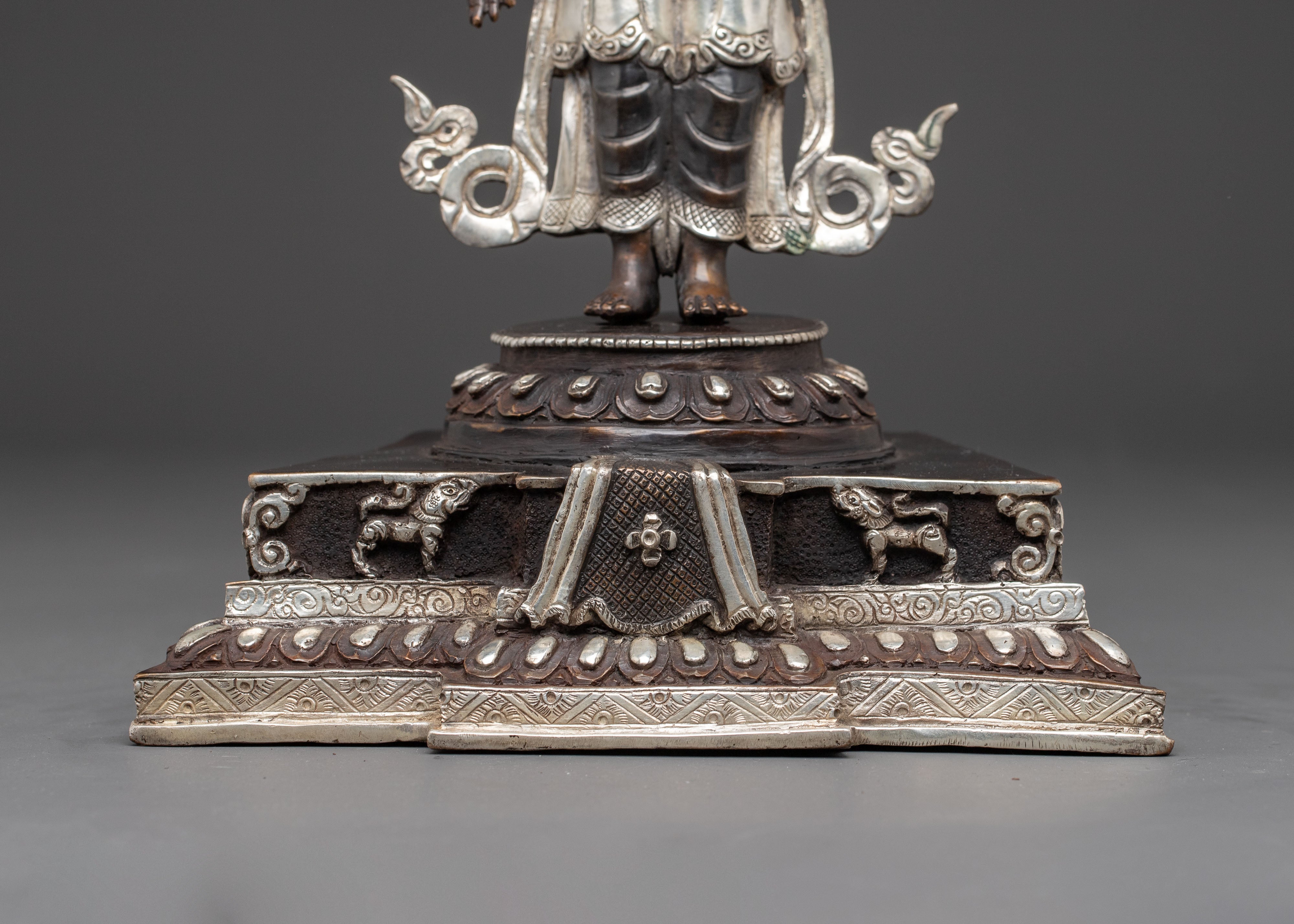 Traditional Oxidized Copper Body Statue of Lokeshwor | Lord of Compassion