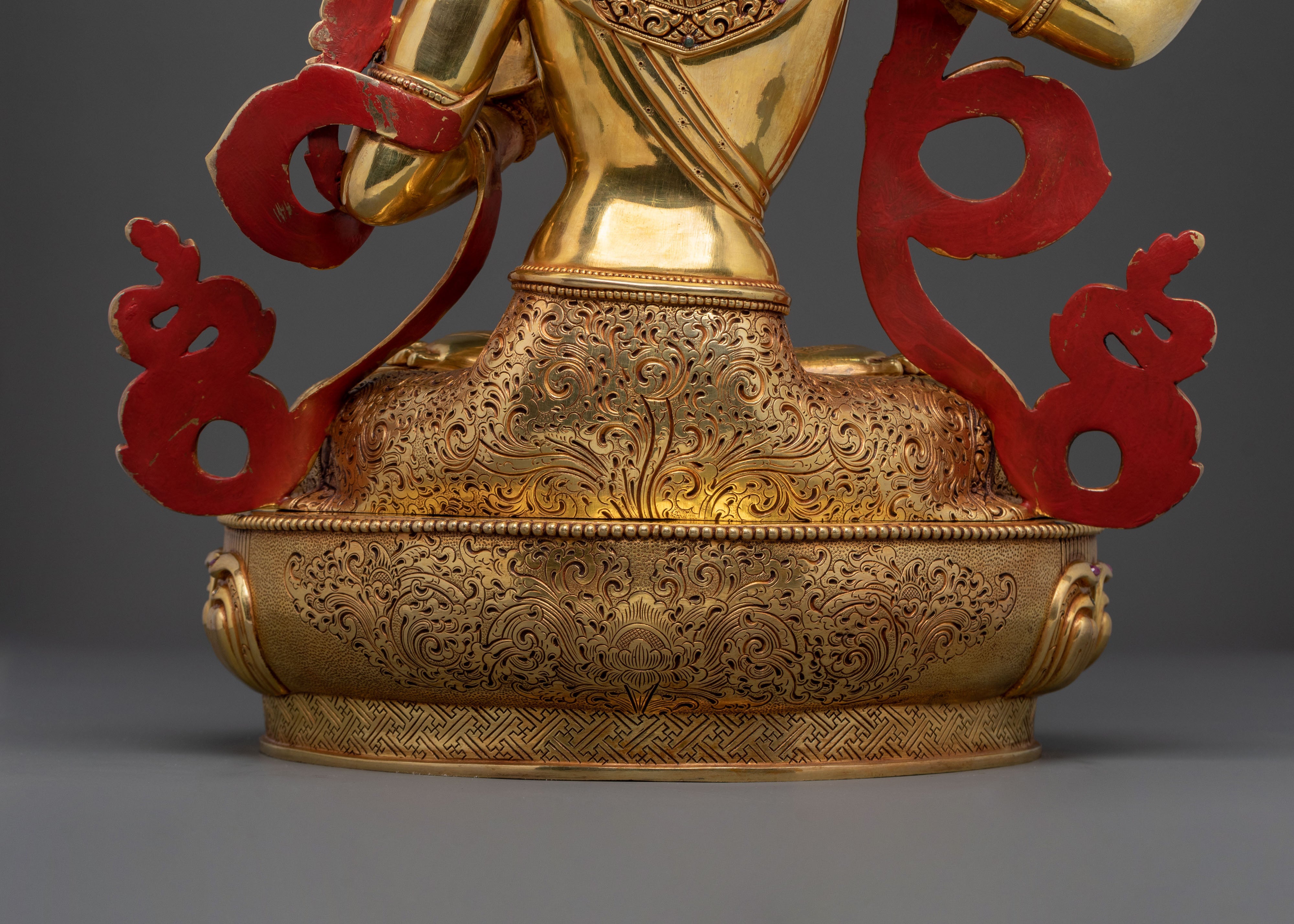 Manjushri: Radiant 24K Gold Gilded Wisdom Statue
