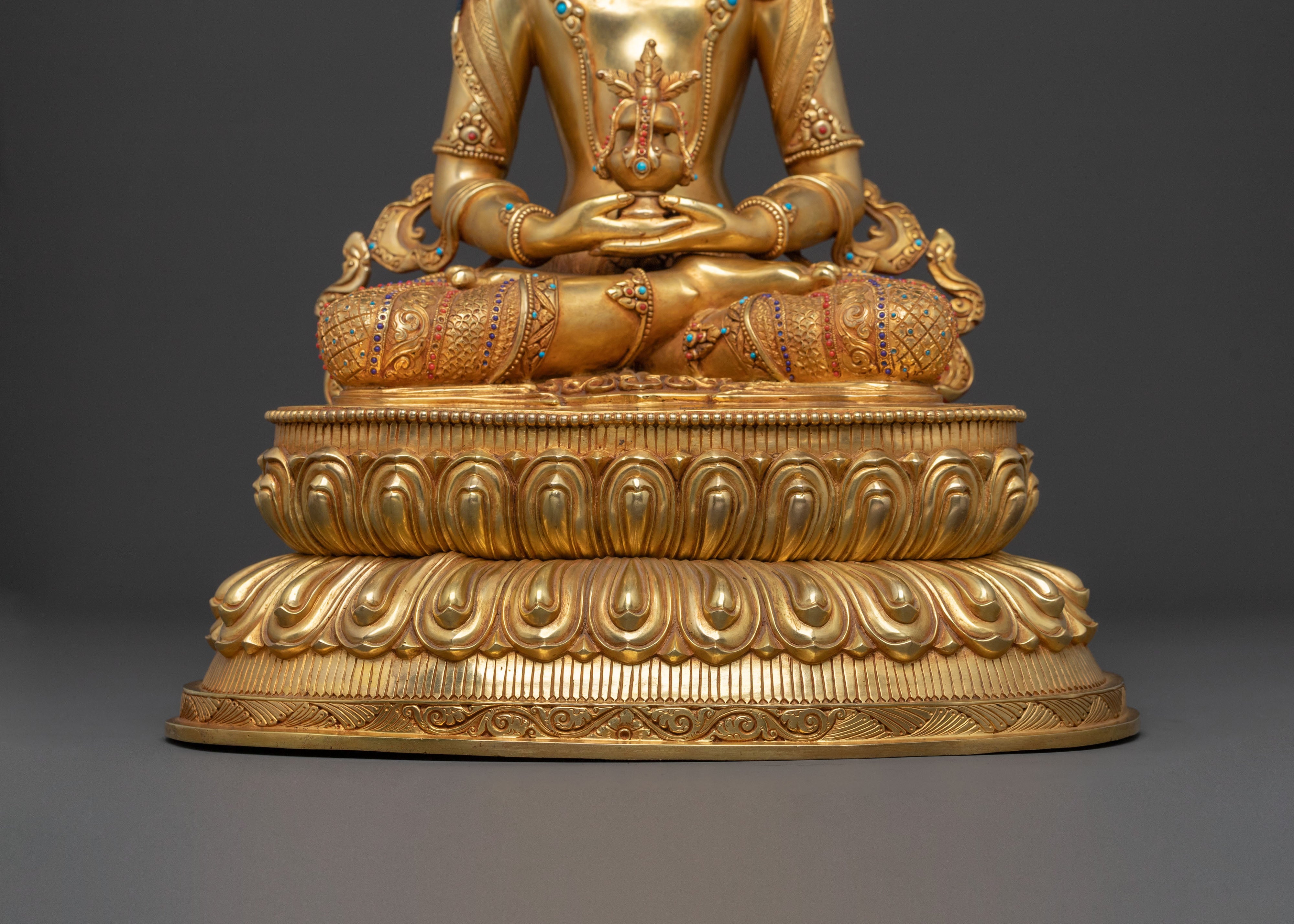Amitayus Statue | Exquisite 24K Gold Gilded Idol