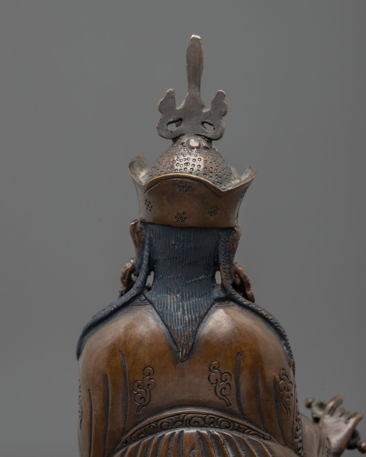 Handmade Padmasambhava Buddhist Statue in Oxidized Copper