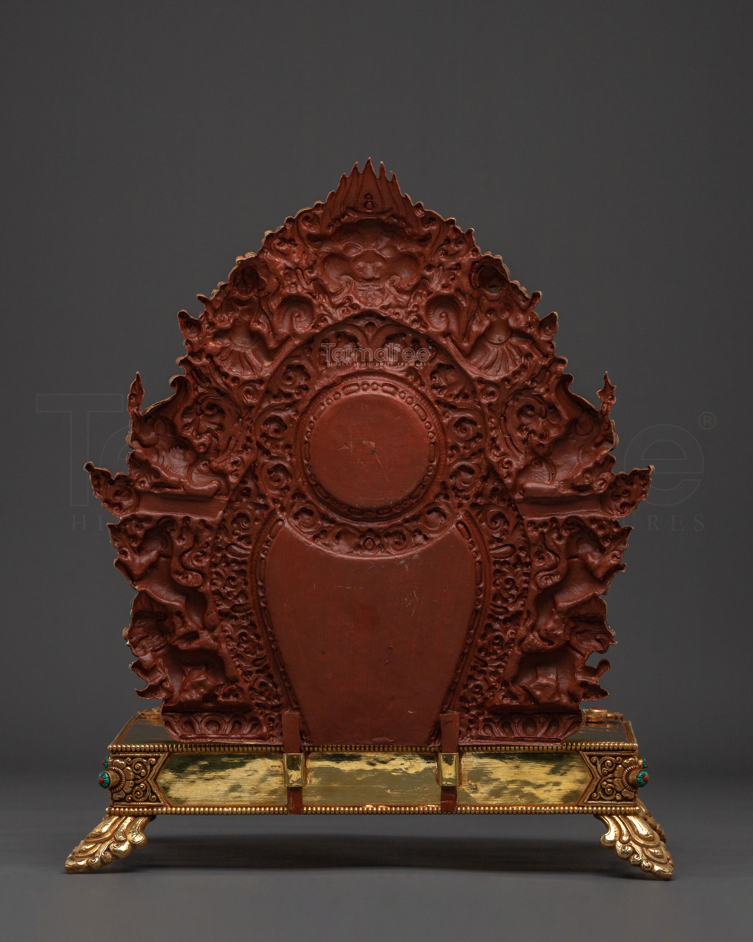 Yellow Dzambhala Statue on Throne | Wealth Deity