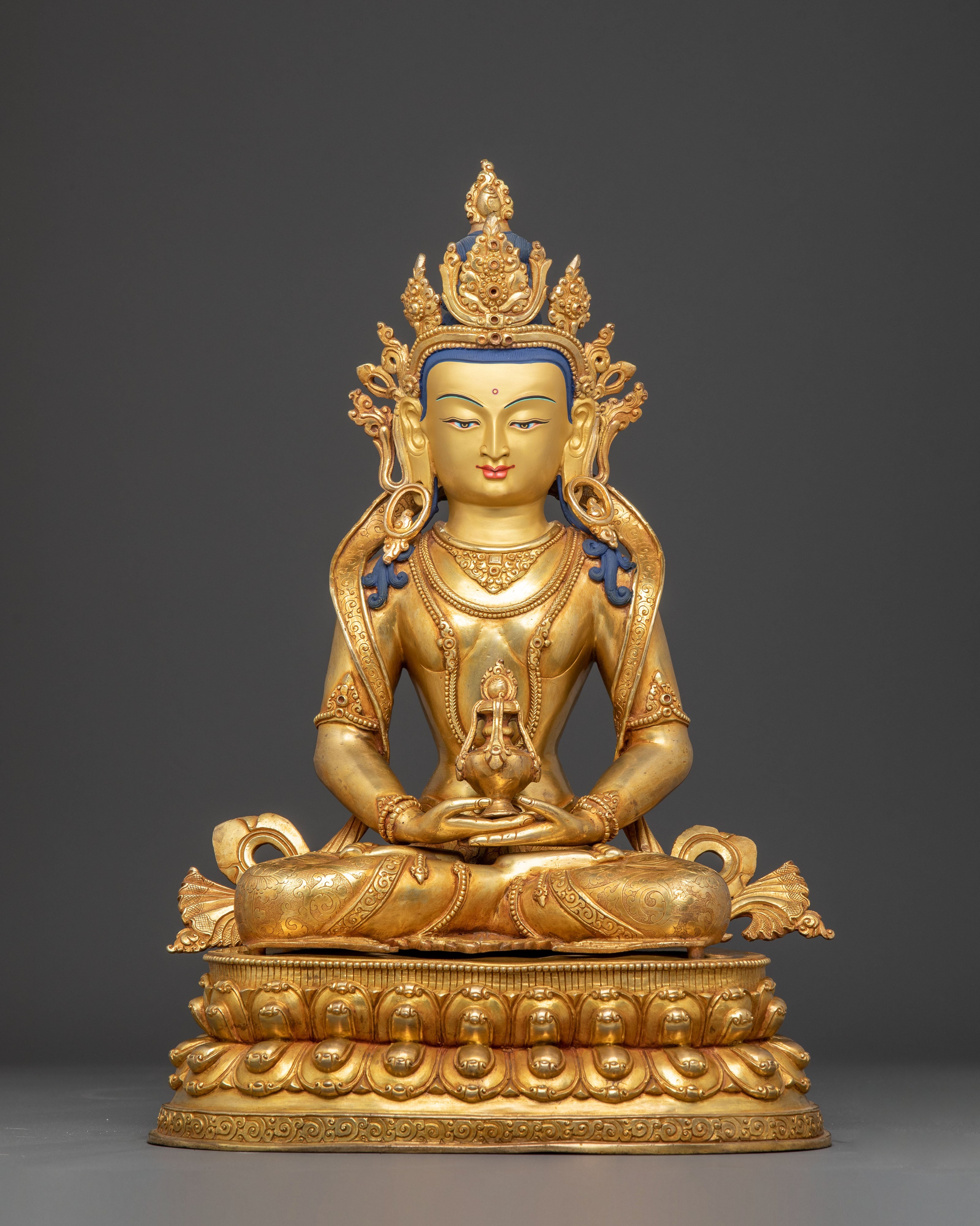 Golden Handmade Statue of Bodhisattva Amitayus